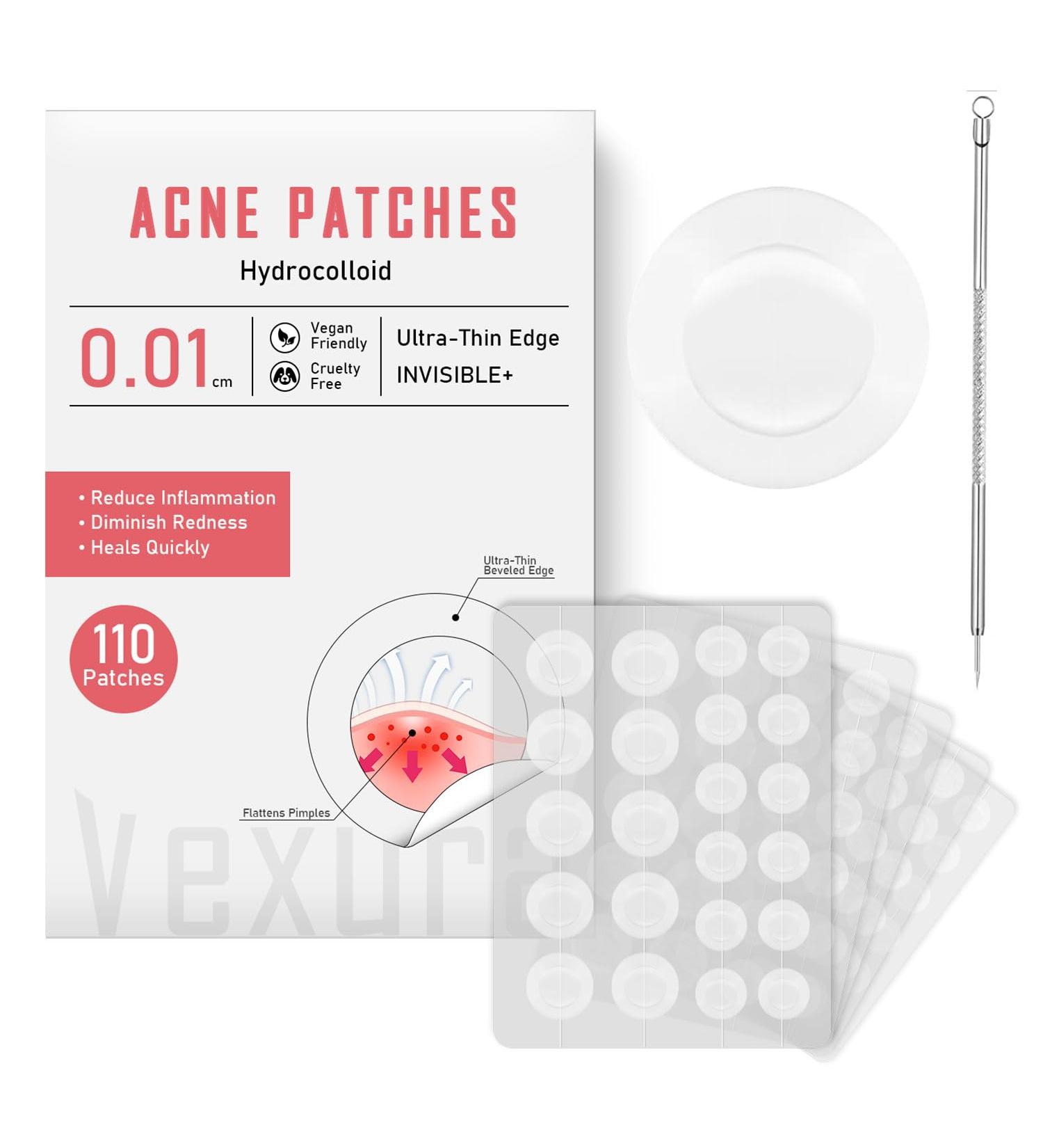 Invisible Pimple Patches - 110 Ultra Thin Hydrocolloid Acne Dots for Daytime Use - Effective Whitehead Treatment - Buy Online on GoSupps.com