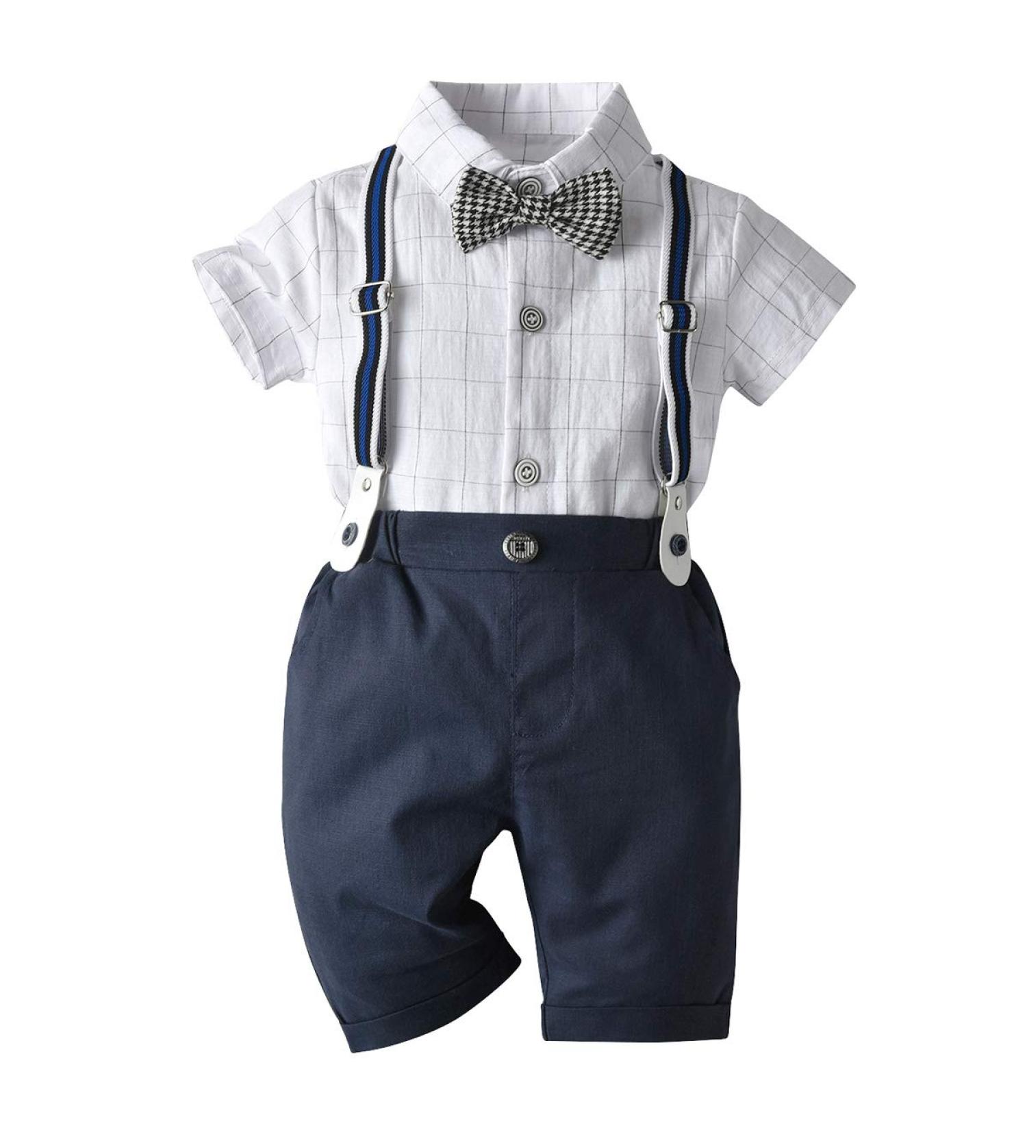 AmzBarley Baby Boys Formal Tuxedo Romper with Bowtie- Black 3-4 Years - Buy Online on GoSupps.com