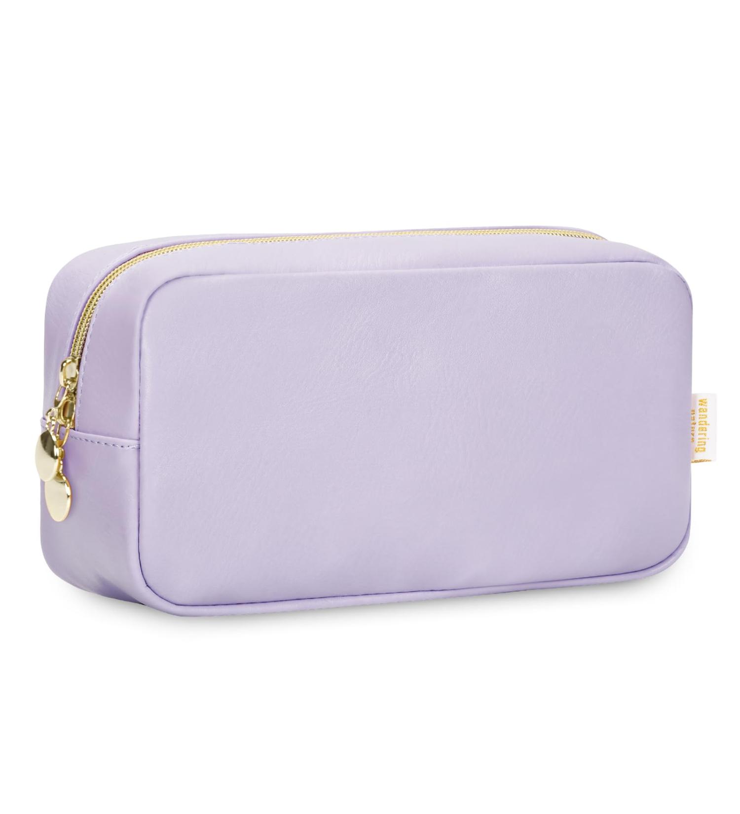 Wandering Nature Small Cosmetic Makeup Bag with Slip-in Pockets - Eco Vegan Leather Purple - Buy Online on GoSupps.com