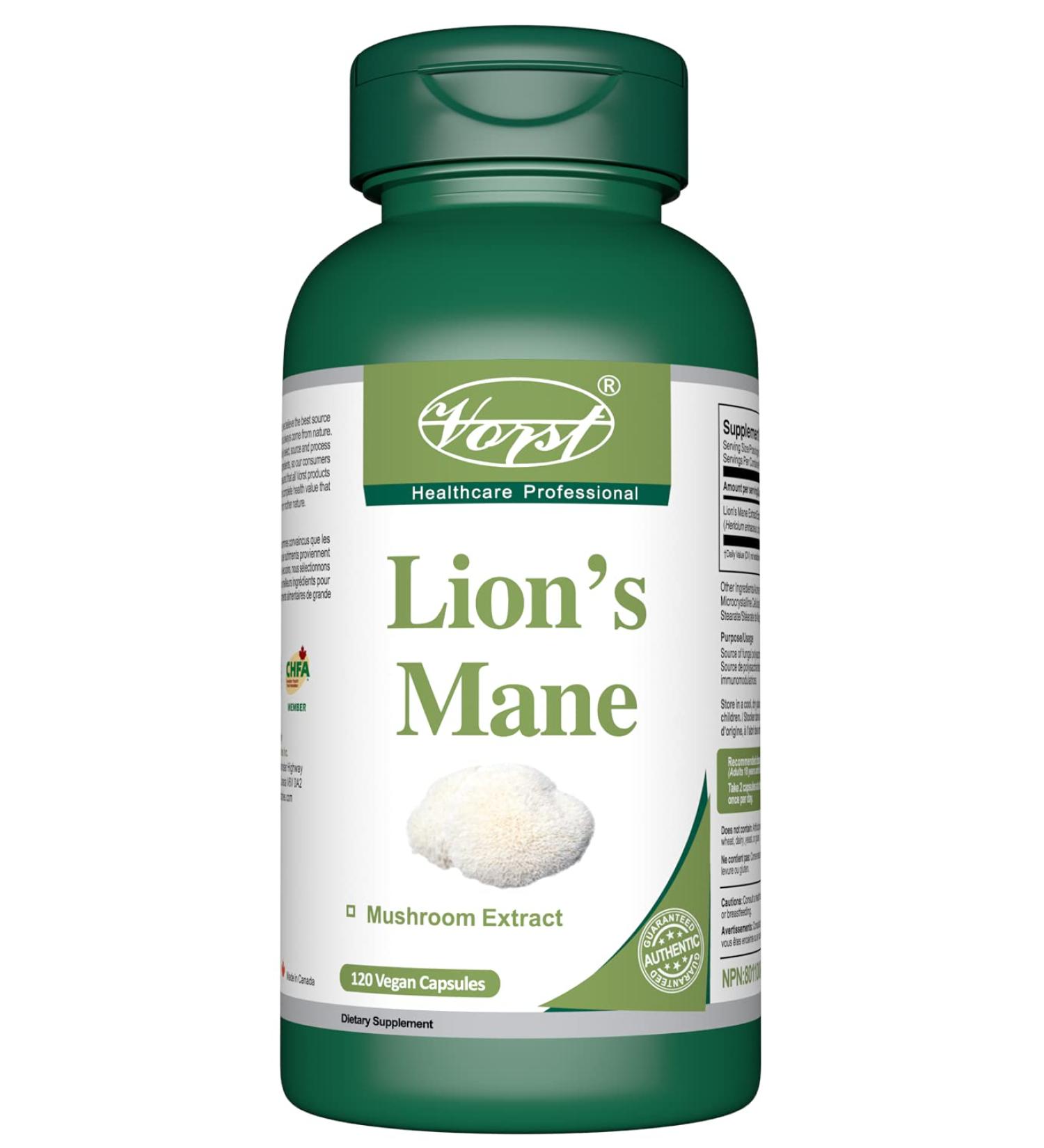 VORST Lion's Mane Mushroom Extract Supplement 1000mg Per Serving 120 Vegan Capsules | Supplement for Cognitive & Mental Health | Nootropic | NON-GMO | Powder Pills | 1 Bottle 120 count (Pack of 1) - Buy Online on GoSupps.com