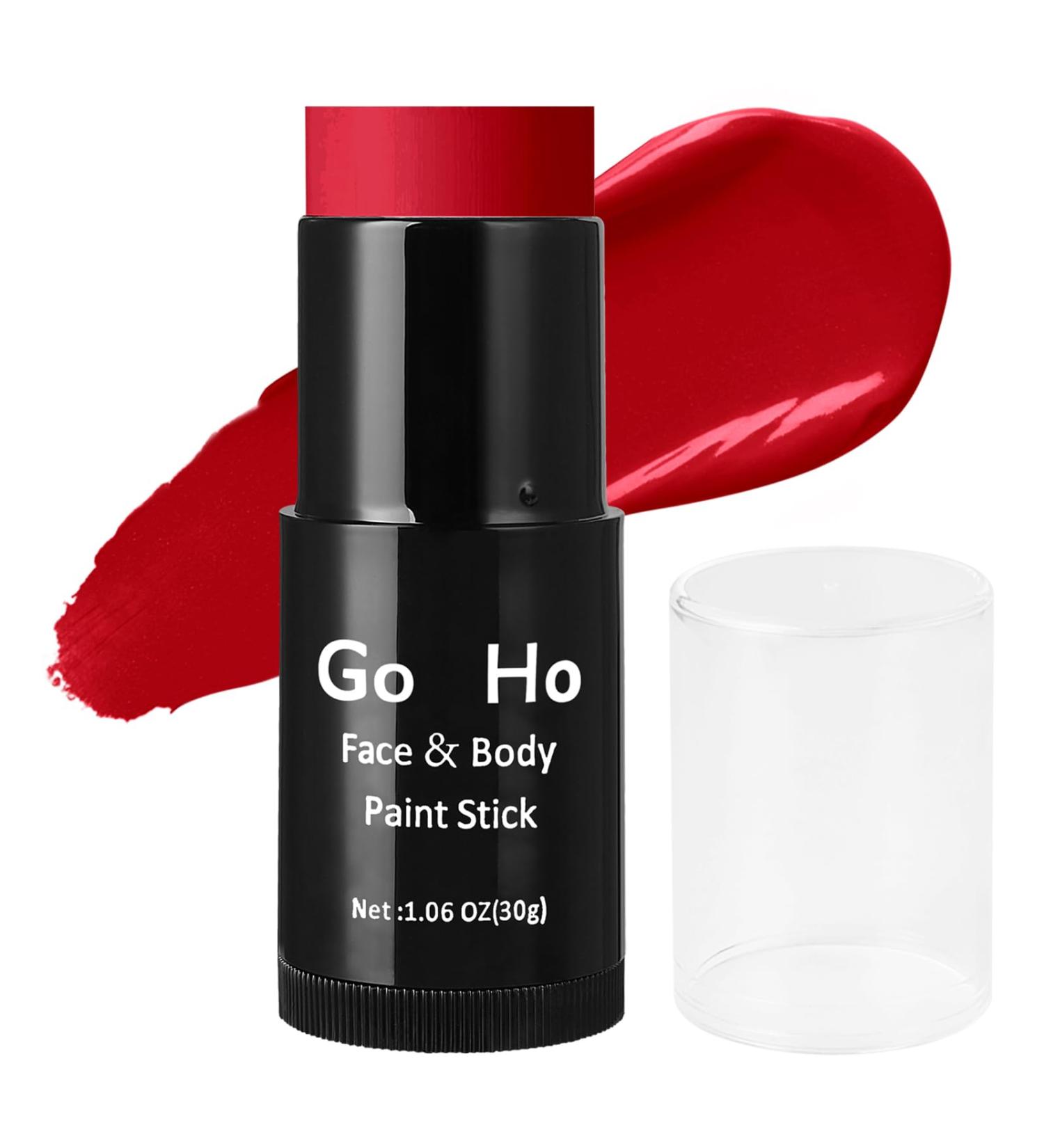 Go Ho Cream Red Face Paint Stick (1.06 Oz) - Ideal for Halloween Cosplay, Joker Clown SFX Makeup - Waterproof Formula for Adults & Children - Buy Online on GoSupps.com