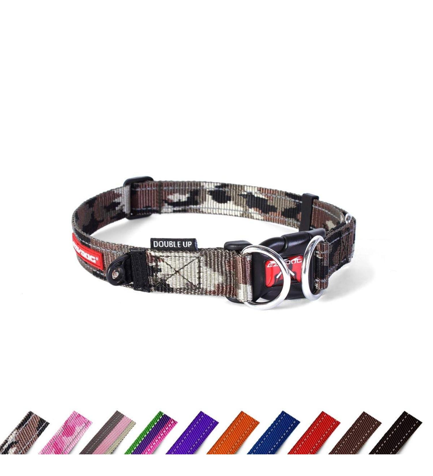 EZYDOG Double Up Reflective Dog Collar | Medium Camo | Small Medium Large Dogs | Neoprene & Nylon | Green Camouflage - Buy Online on GoSupps.com