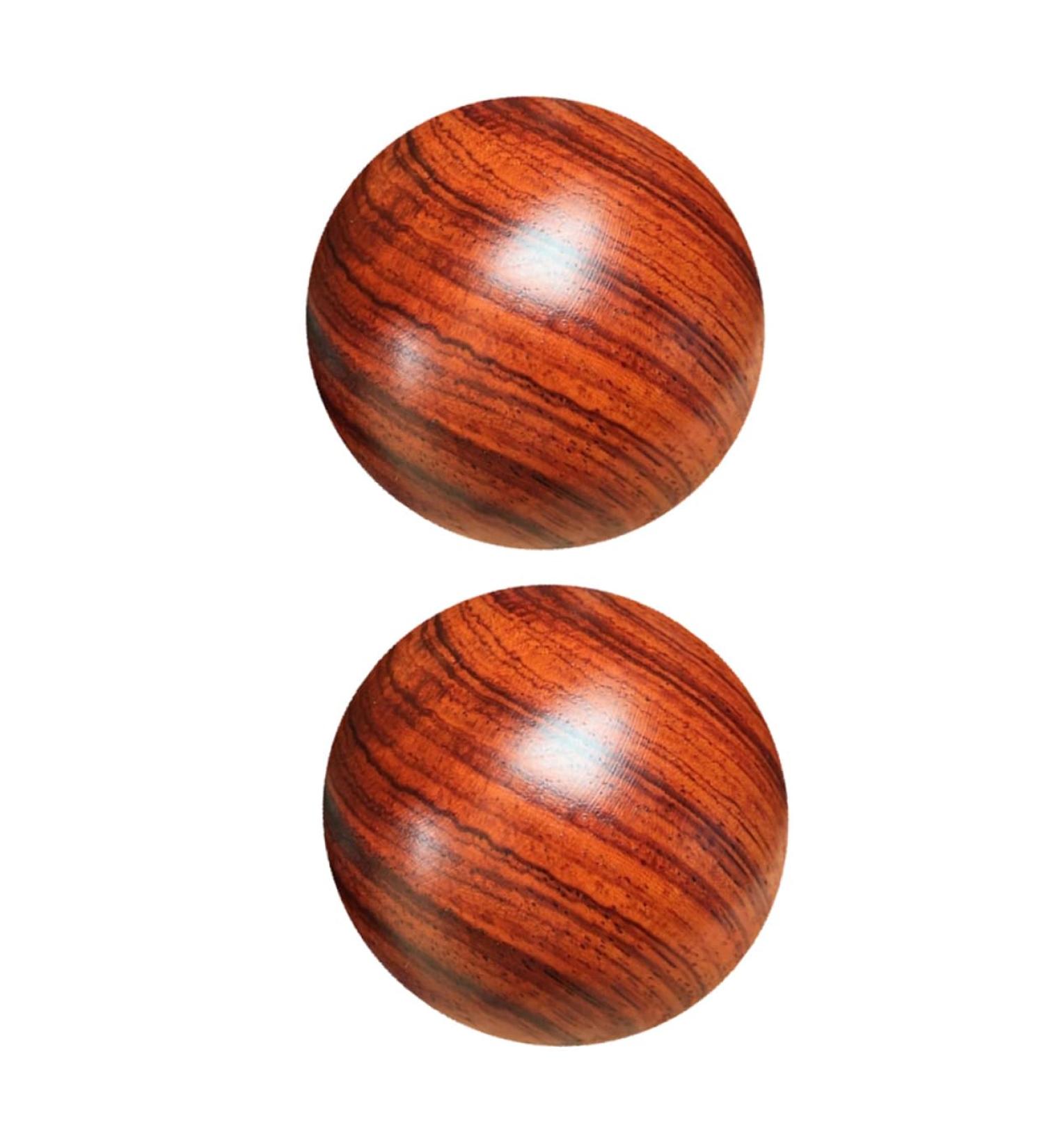 Beaupretty Wooden Massage Balls - 2PC Solid Wood Baoding Foot & Hand Massage Devices | 5.5cm Meditation Roller Balls - Buy Online on GoSupps.com