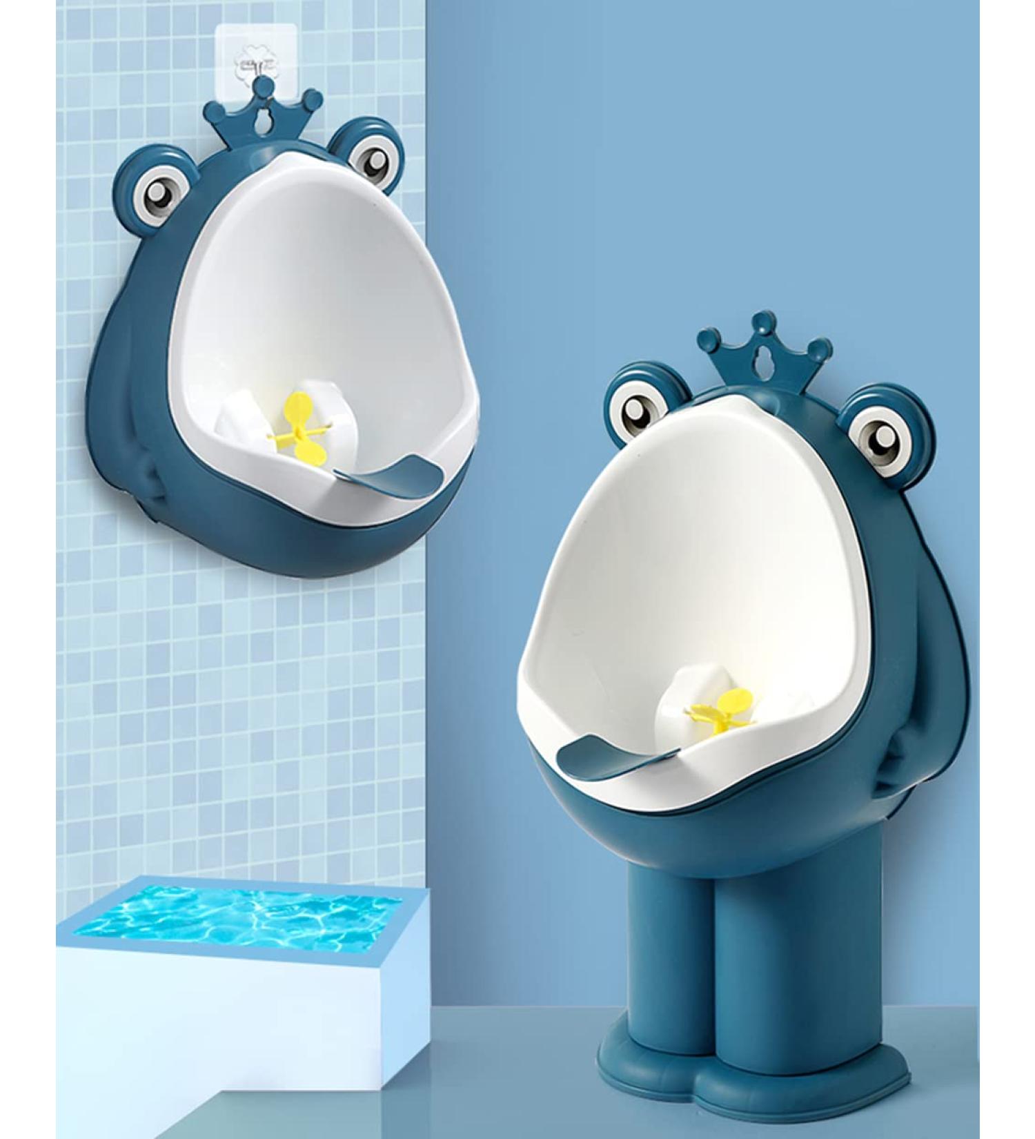 Kids Frog Pee Training Potty Urinal | Wall-Mounted Boys' Toilet | Deep Blue - Buy Online on GoSupps.com
