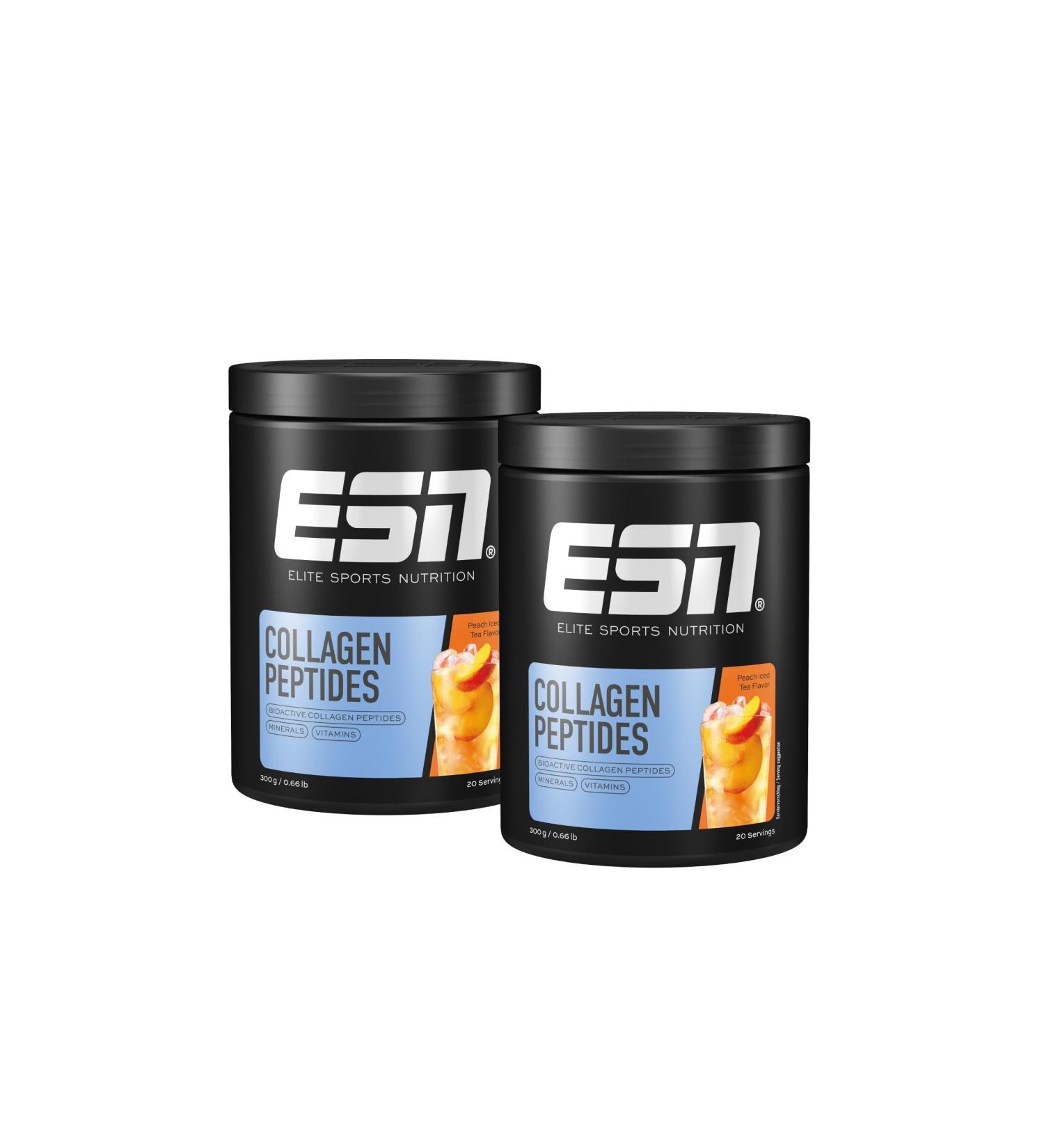 ESN Collagen Peptides 2 x 300 g Peach Iced Tea Collagen Powder Bundle 2 x Peach Iced Tea 300g (Pack of 2)
