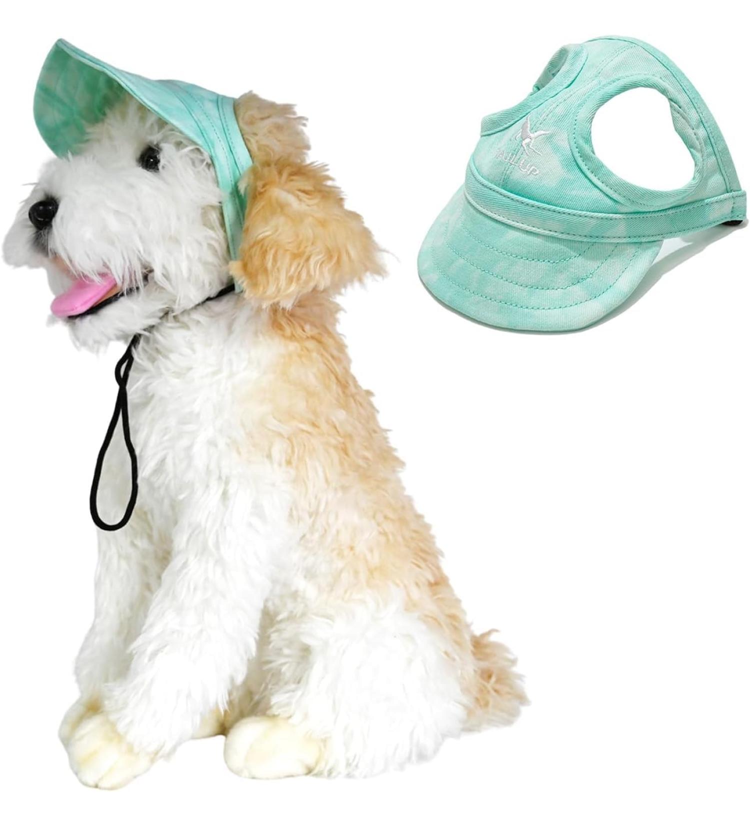 BT BEAR Hundege Baseball Cap for Dogs - Adjustable Ear Holes XL Batik Green - Perfect for Summer Travel & Sports - Small to Medium-Sized Pets - Buy Online on GoSupps.com