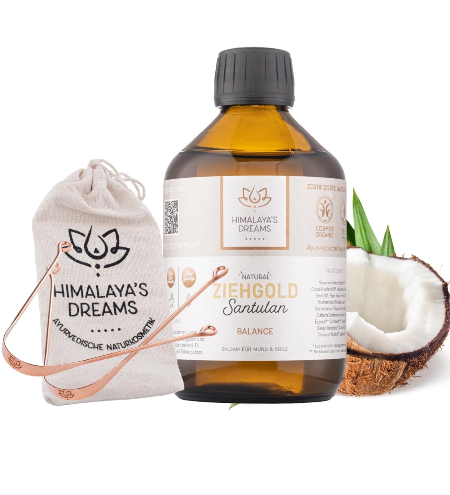 Himalayas Dreams Pull Gold Oralia Tooth Oil Balance+ | Certified Bio Natural 250ml - Ayurvedic Dental Care & Tooth Bleaching - Buy Online on GoSupps.com