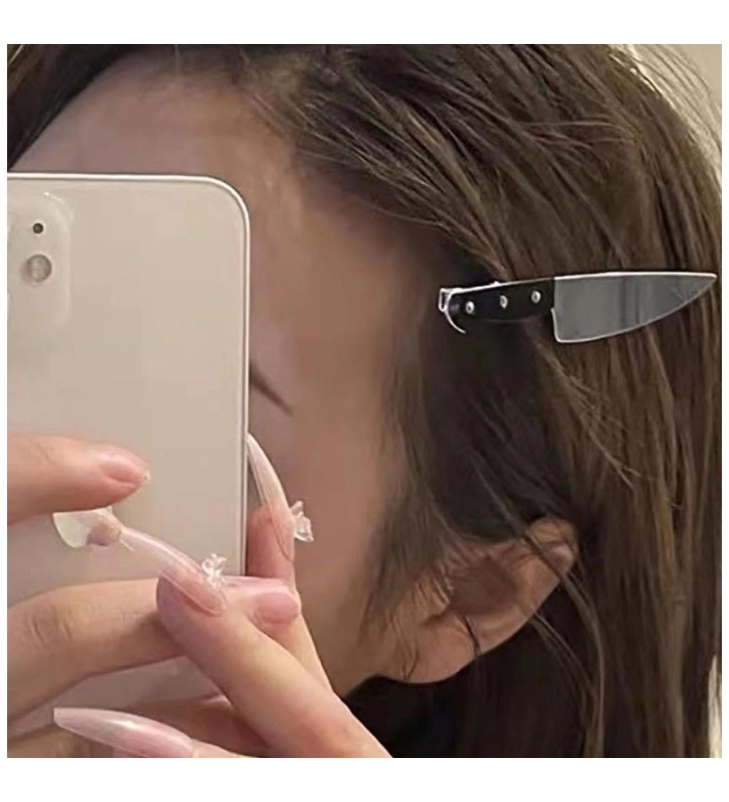 Aneneiceera Gothic Tiny Knife Hair Clip Punk Knife Dagger Hair Barrette Clip Punk Headwear Headpieces Cute Creative Hair Pin Barrette Halloween Hair Accessories for Women and Girls - Buy Online on GoSupps.com