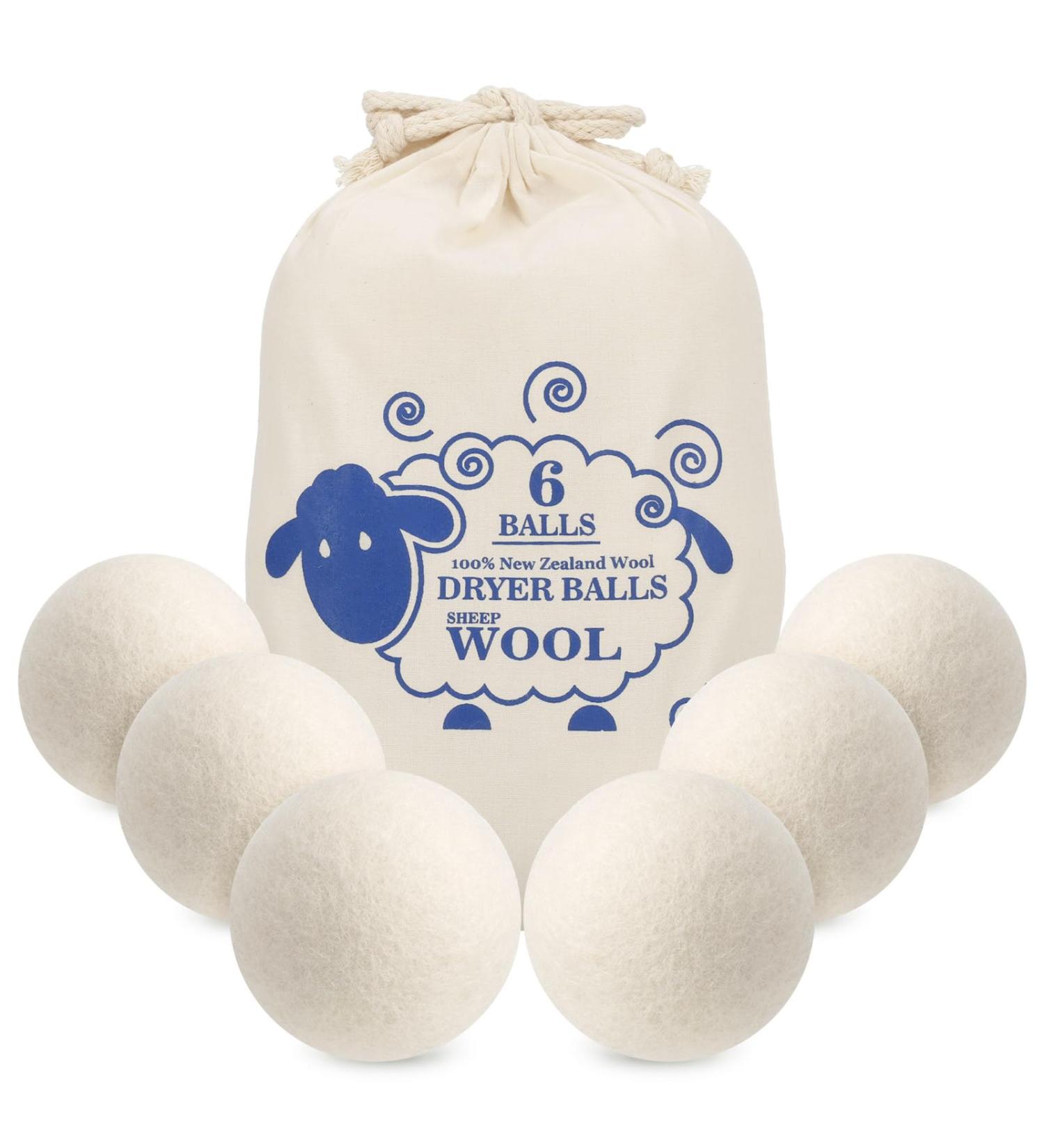 Partideal 6 Pack Wool Tumble Dryer Balls for Laundry Reduce Drying Time Wrinkles & Static Cling 100% New Zealand Sheep Wool Natural Organic Fabric Softener Handmade and Reusable 7cm 40g - Buy Online on GoSupps.com