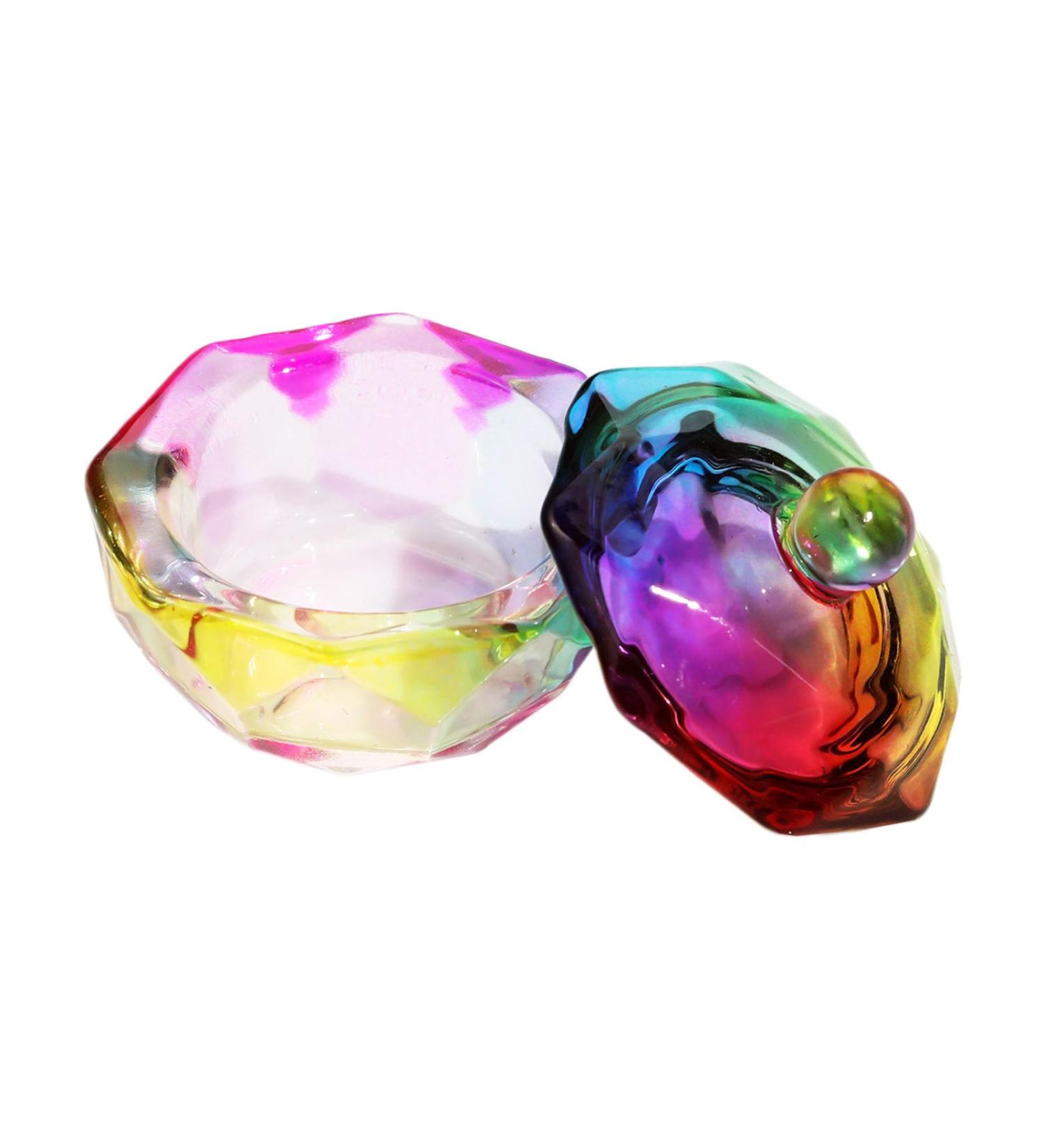 Nails Art Glass Dappen Dish Crystal Glass Dish Nails Art Dappen Dish With Lid Heart Shaped Liquids Crystal Cup B - Buy Online on GoSupps.com