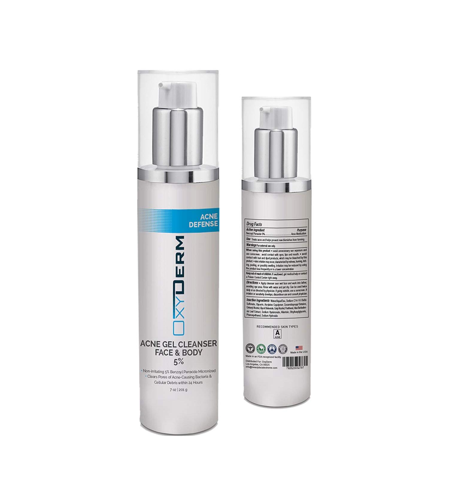 Acne Face Wash Treatment with 5% Benzoyl Peroxide - Clinically Proven Cleanser for Cystic Breakouts Oily Skin Blackheads & Pimples - Buy Online on GoSupps.com