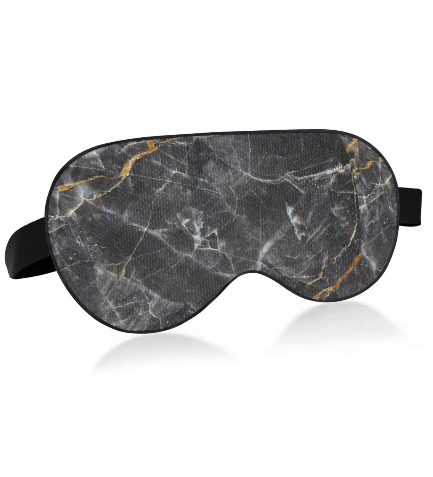 Breathable Light Blocking Eye Mask for Men and Women | Adjustable for Travel, Yoga, Meditation | Deep Sleep | Grey Marble Texture - Buy Online on GoSupps.com