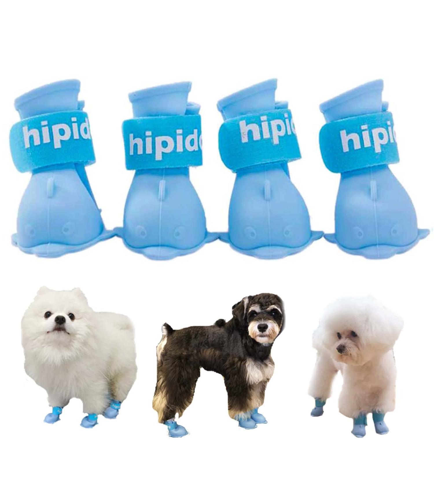 Yeduzyn Waterproof Dog Boots for Small Dogs - Blue Medium (4Pcs) | Snow and Rain Booties for Teddy, Pomeranian, Bichon - Buy Online on GoSupps.com