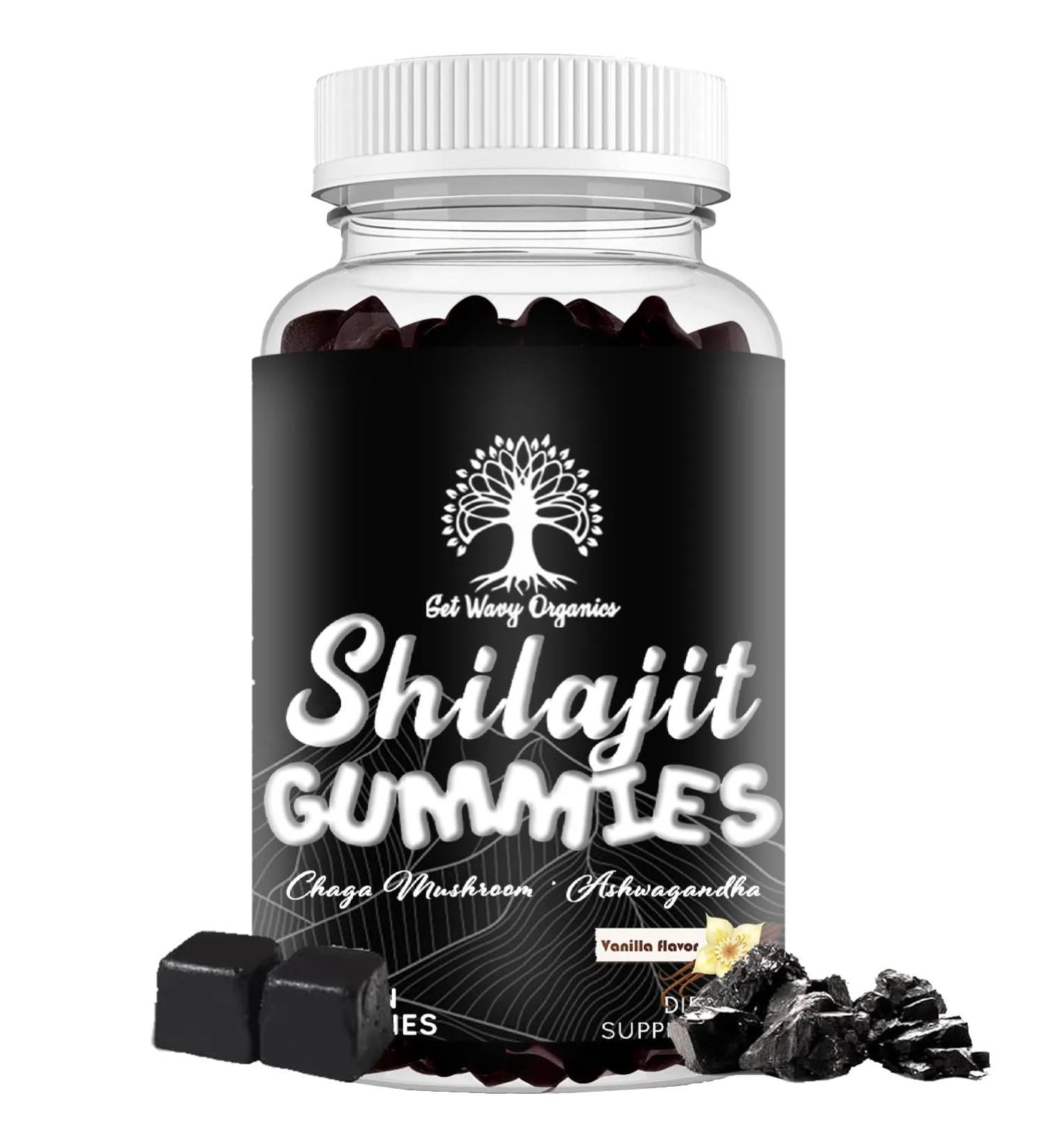 Pure Himalayan Shilajit Gummies with Ashwagandha and Chaga Mushrooms Vitamin D2 and B12 Fulvic Acid and 85+ Trace Minerals | Plant-Based Vegan Gluten Free | 60 Gummies - 30 Servings - Buy Online on GoSupps.com