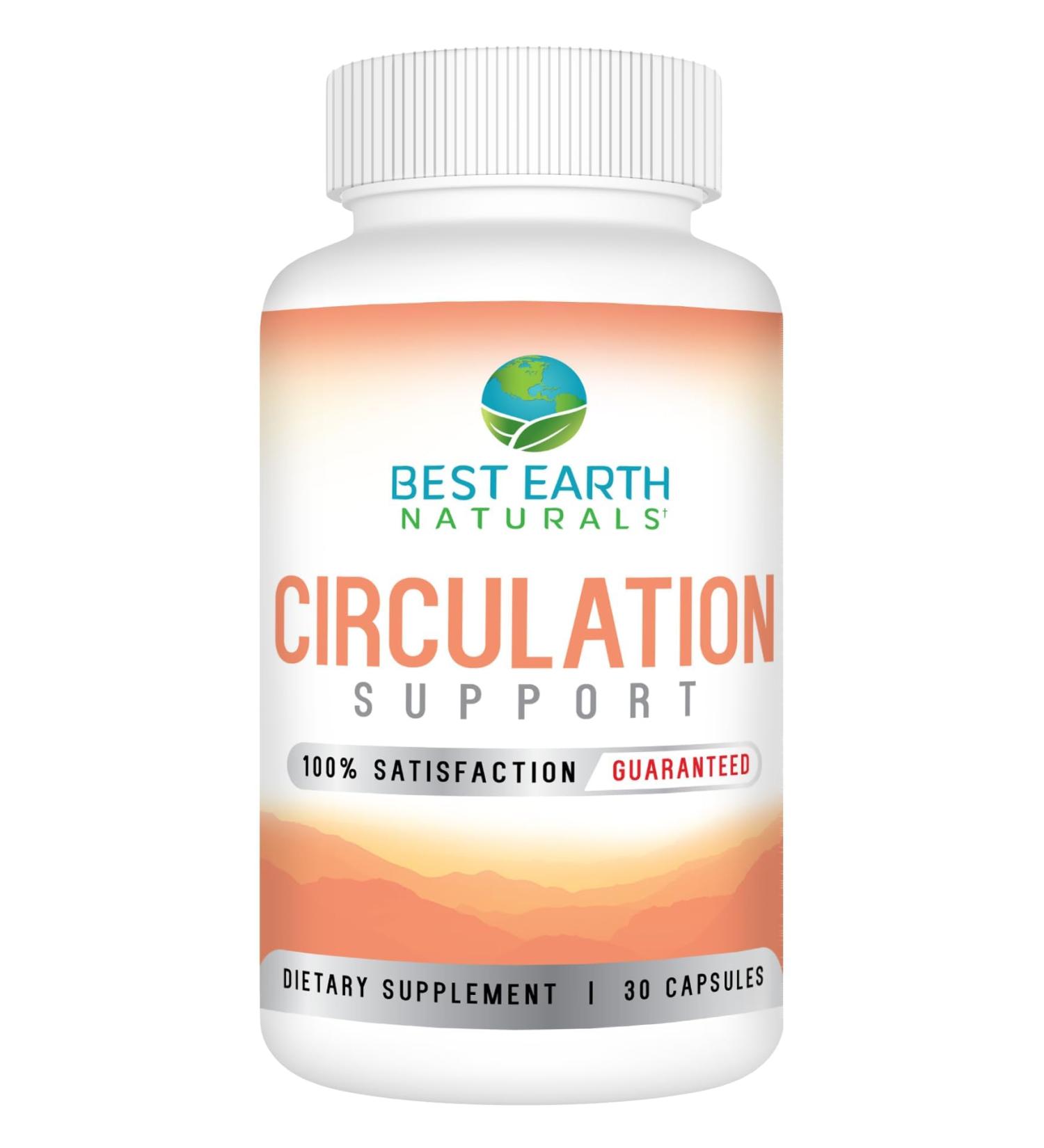 Best Earth Naturals Circulation Supplement - Balanced Formula for Optimal Circulatory Support - 30 Capsules (30-Day Supply) - Buy Online on GoSupps.com
