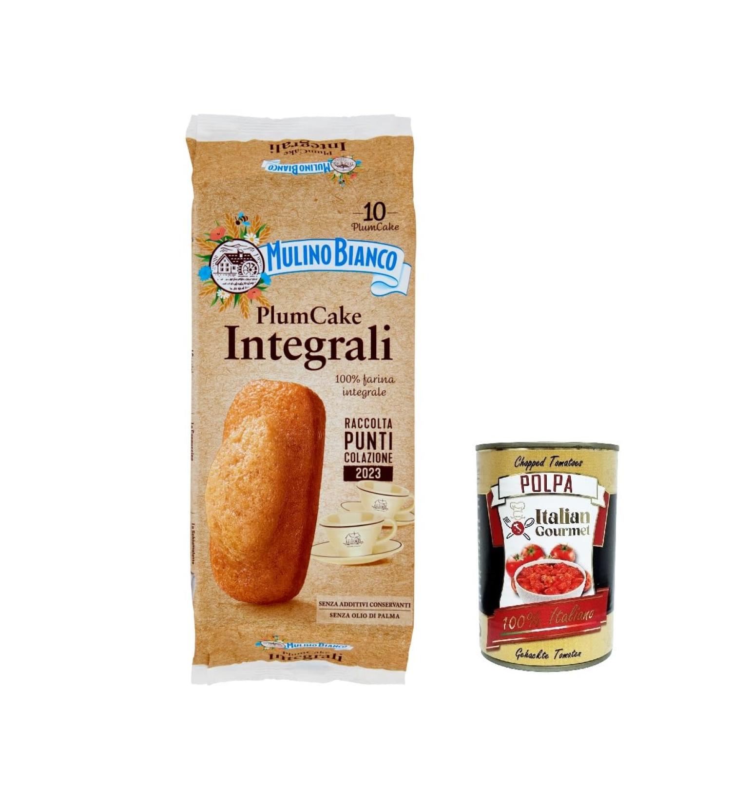 Mulino Bianco Wholemeal Plumcake Set of 3 Snacks for Plum Cakes with 100% Wholemeal Flour 330 g + Italian Gourmet Pulp 400 g - Buy Online on GoSupps.com