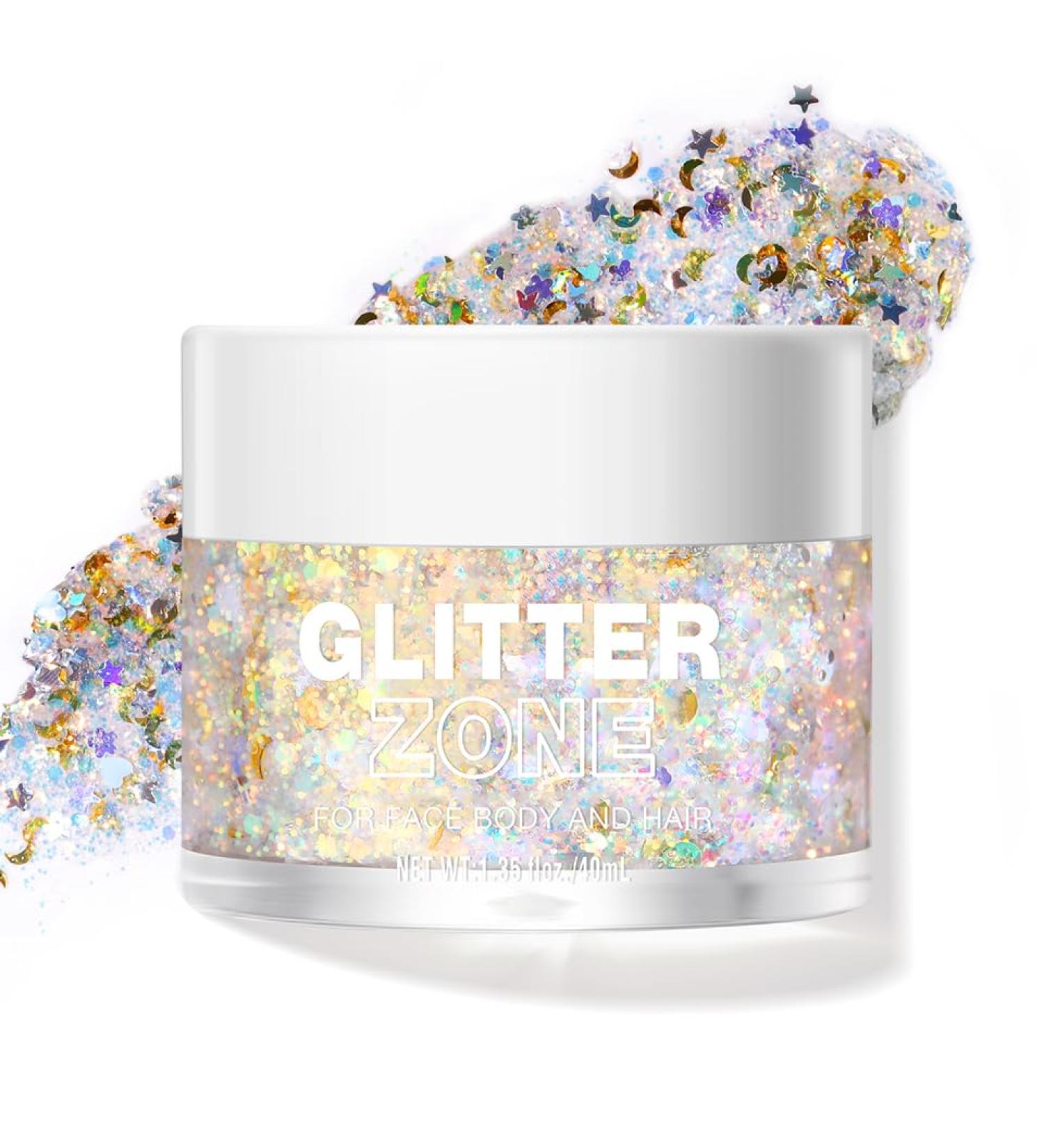 Langmanni Holographic Body Glitter Gel & Eyeshadow - Color-Changing Gold Starlight for Face Hair Lips | 1.35 OZ - International Shipping - Buy Online on GoSupps.com