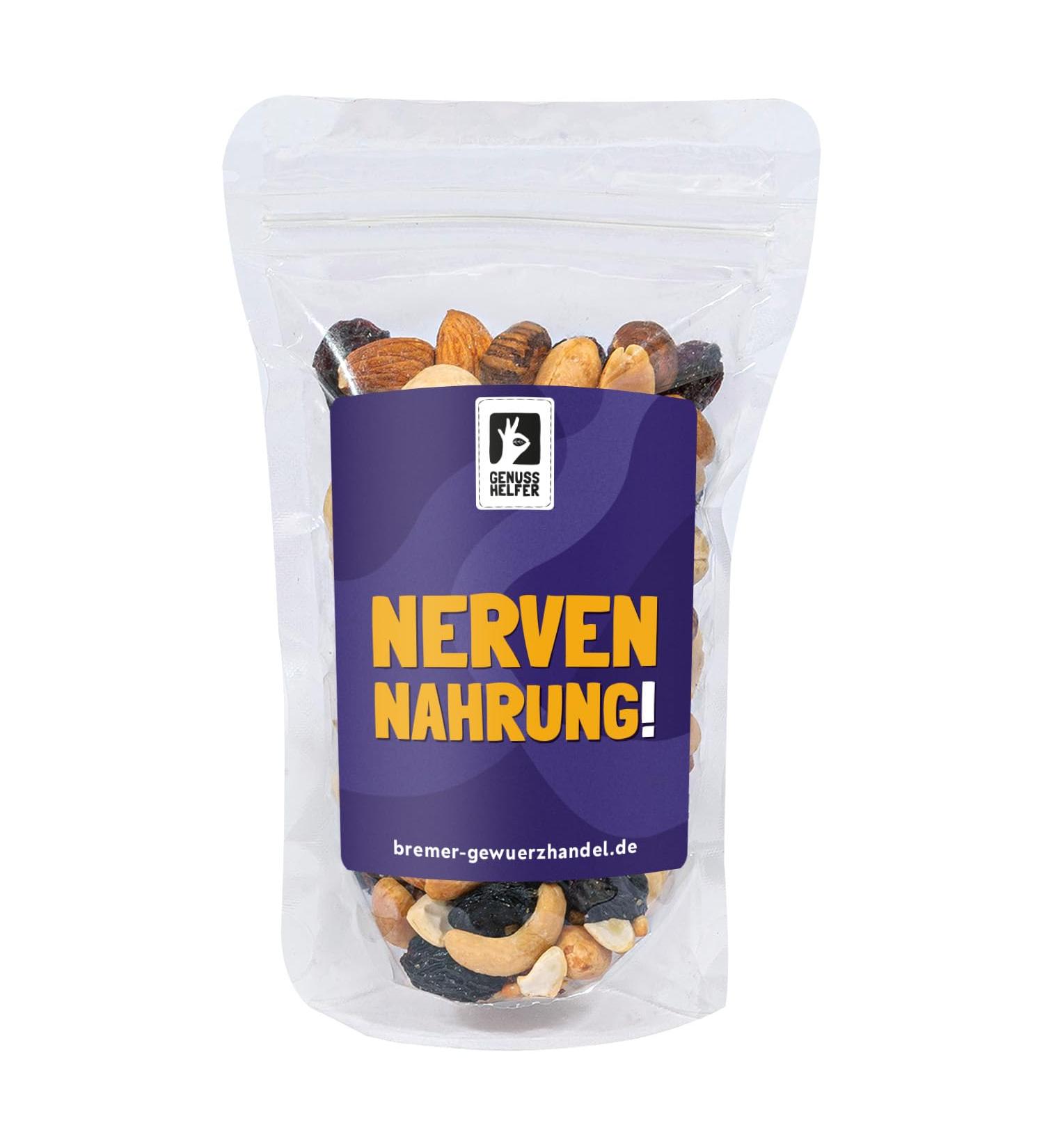 Bremer Gew rzhandel GeNUSSmischung nerve food nut mix trail mix with saying 175g 175 g (1 pack)