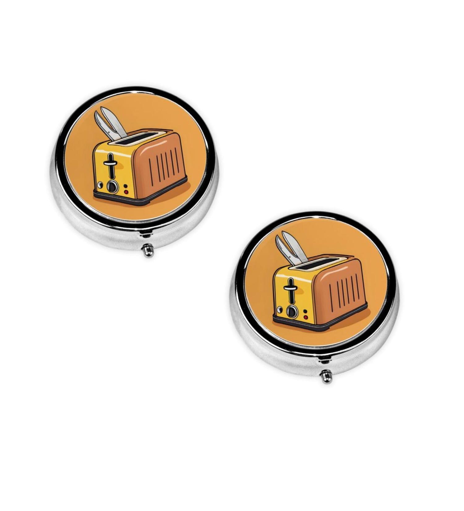 Cute Crying Chainsaw Mini Round Pill Box | 3 Compartment Travel Organizer | Portable Medicine Case for Home & Office - Buy Online on GoSupps.com