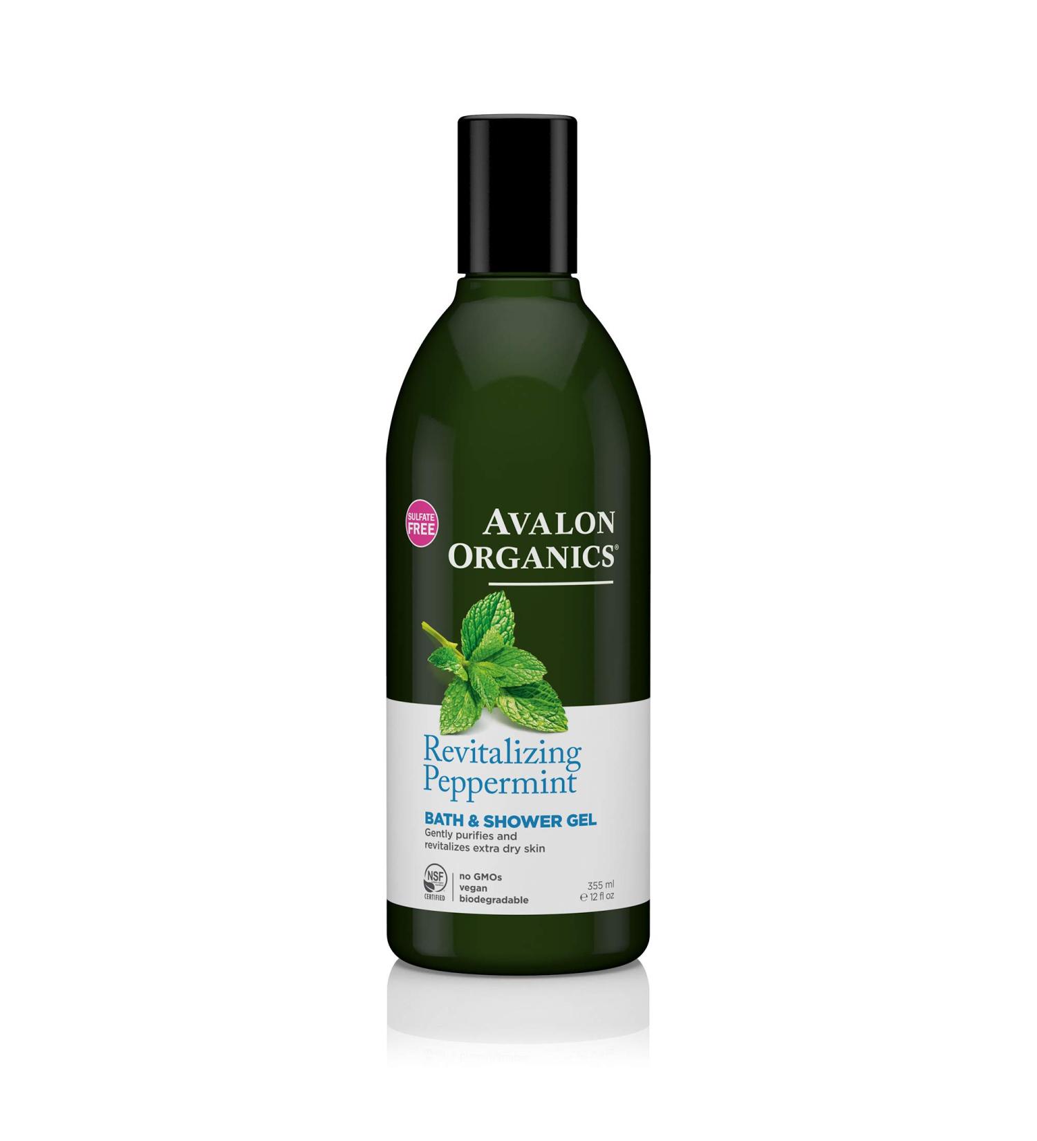 Avalon Organics Revitalizing Peppermint Bath & Shower Gel 12 oz - Pack of 1 - Buy Online on GoSupps.com