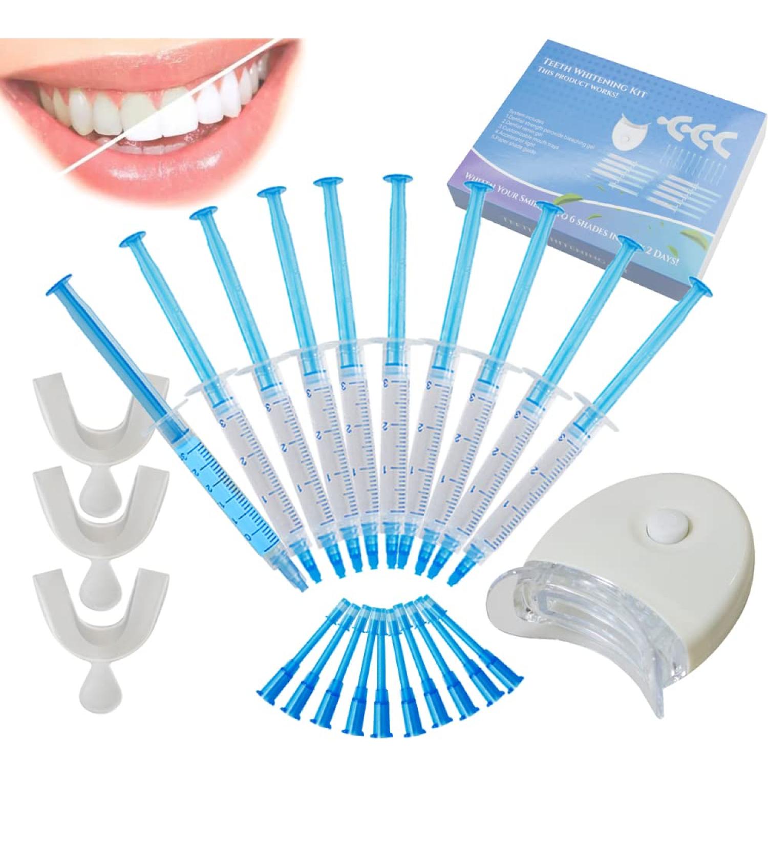Soniker Teeth Whitening Kit with Blue LED Light - 9x3ml Gel + 3 Mouth Trays for Tooth Whitening - Buy Online on GoSupps.com