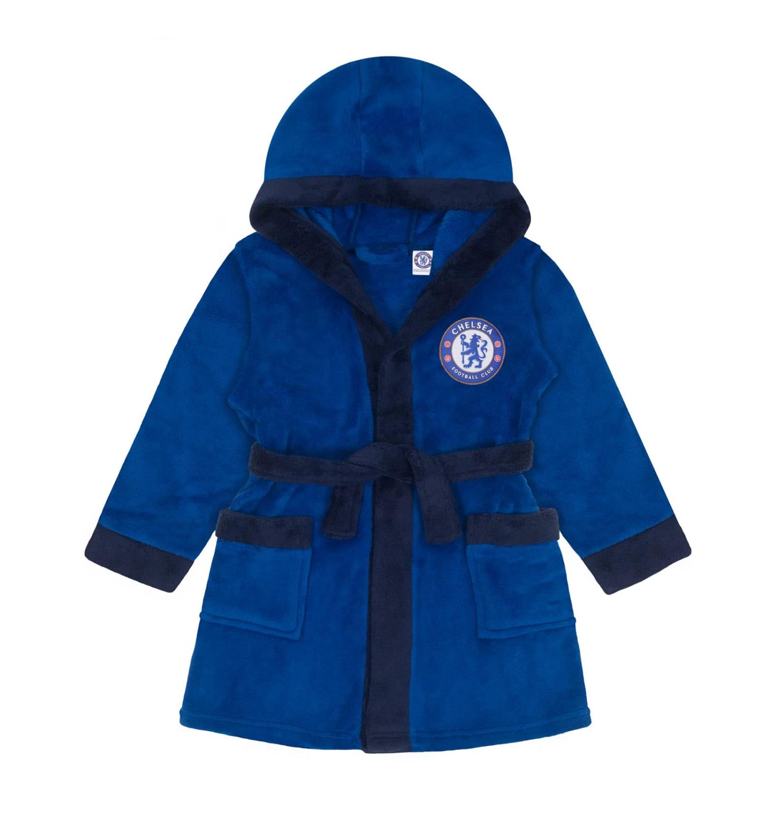 Chelsea FC Baby Fleece Hooded Bathrobe | Official Merchandise | Royal Blue Gift for 12-18 Months - Buy Online on GoSupps.com