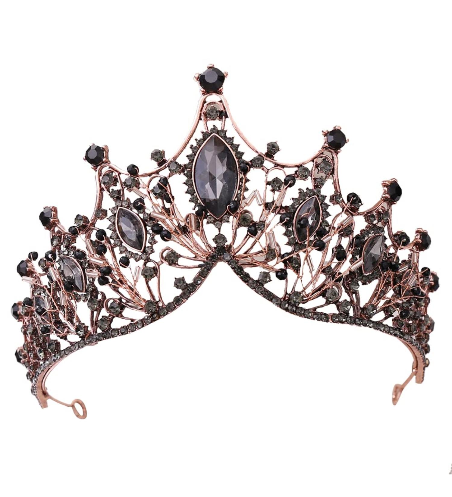 Elegant Wedding Tiara for Women | Rhinestone Bride Crown & Princess Headband | Perfect for Birthdays Halloween & Costume Parties | Silver & Black Options - Buy Online on GoSupps.com