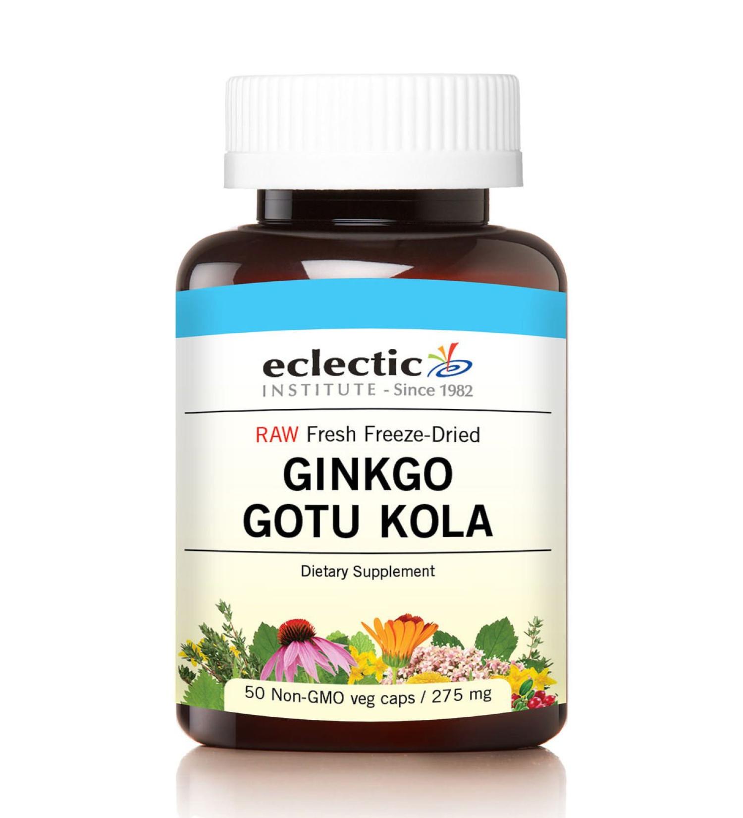 Eclectic Ginkgo Gotu Kola Freeze Dried Vegetables with Glass Blue 50 Count Blue 50 count (Pack of 1)