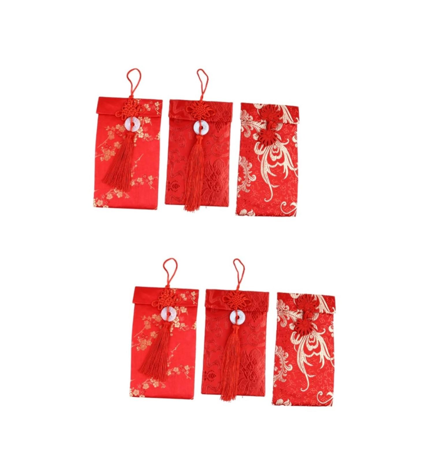 Ciieeo 6 Pcs New Year Money envelopes Lucky red Envelope Chinese New Year Envelope Birthday Red Envelope Chinese Style Envelope Party red Bag Money Bag for Wedding Pocket Decorations - Buy Online on GoSupps.com