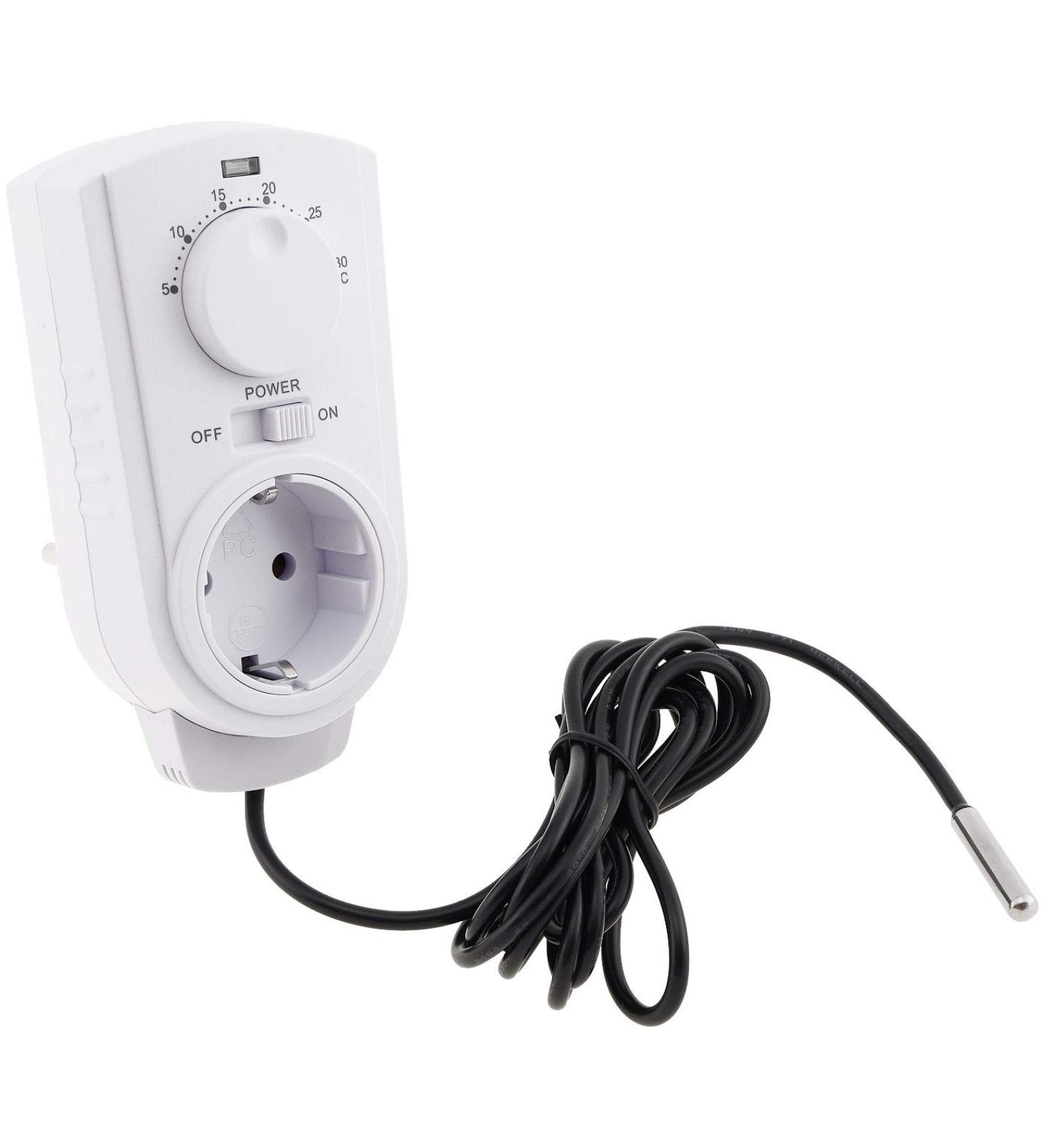 Chilitec 230V Socket Thermostat with External Sensor - Max 3500W for Heating & Cooling in Terrariums Bird Breeding & Plant Care - Buy Online on GoSupps.com