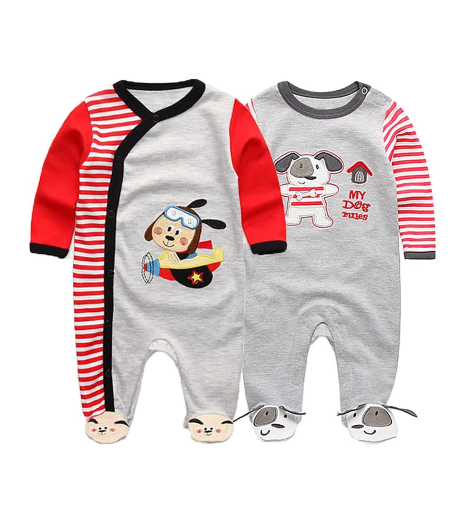 MAMIMAKA Baby Rompers Pajamas Cotton Jumpsuit - 9-12 Months (Two Pack) - Buy Online on GoSupps.com