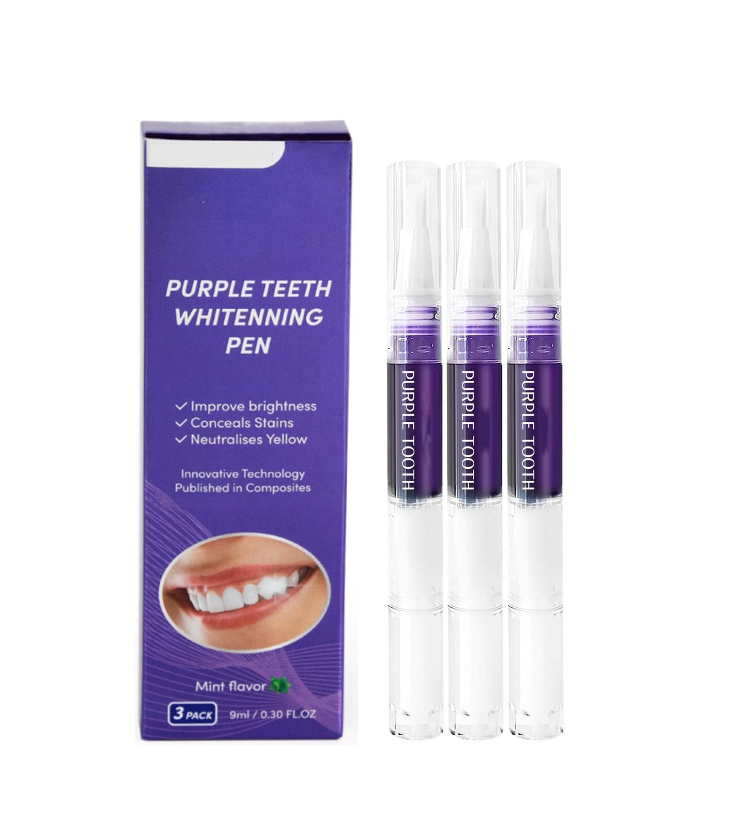 Purple Teeth Whitening Pen - Fast & Painless Tooth Whitening at Home | Mint Flavor - Achieve Bright White Teeth - Buy Online on GoSupps.com
