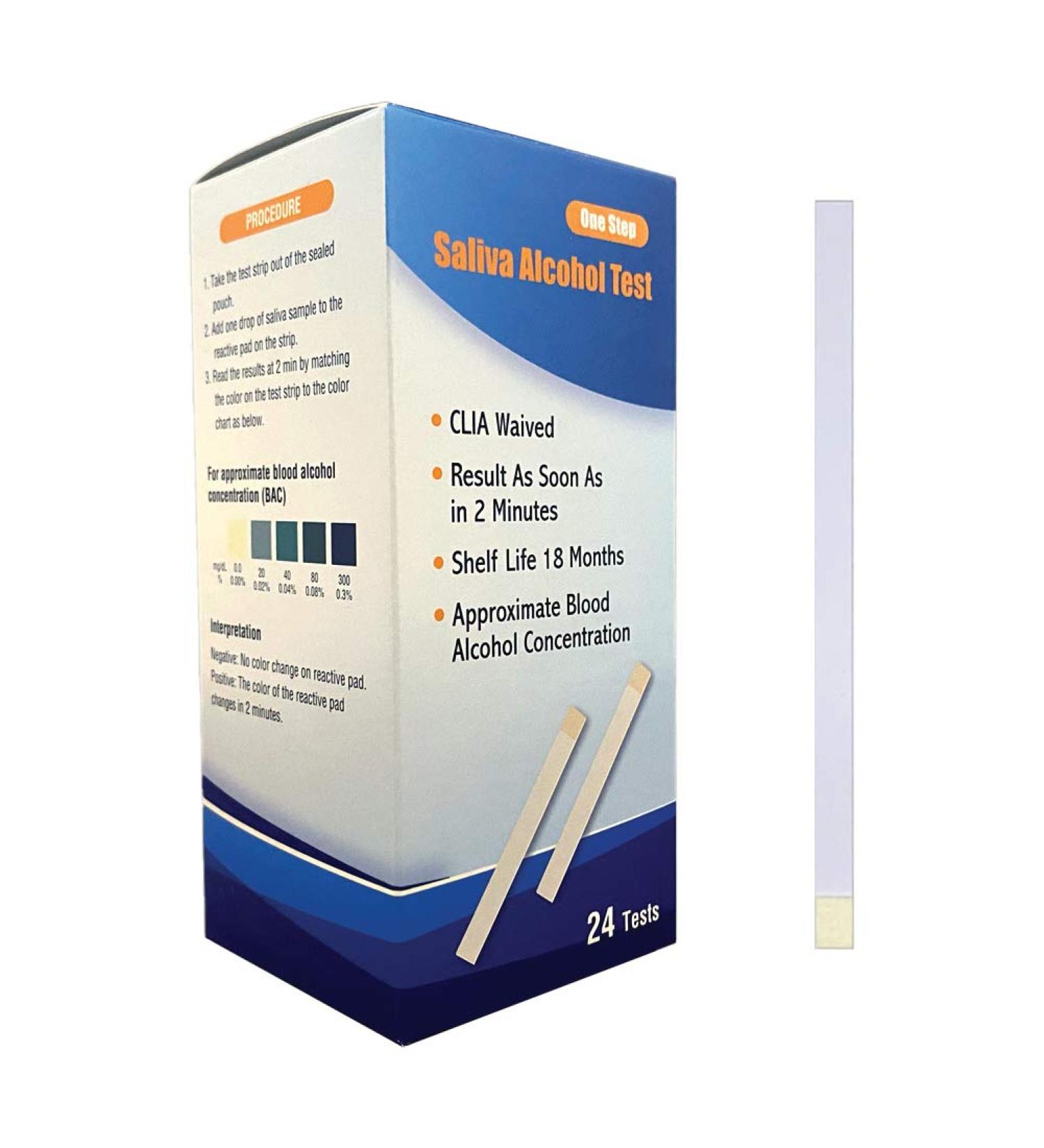 Prime Screen Saliva Alcohol Test Strip - High Accuracy Home Test - Results in 2 Minutes (25 Tests) - Buy Online on GoSupps.com