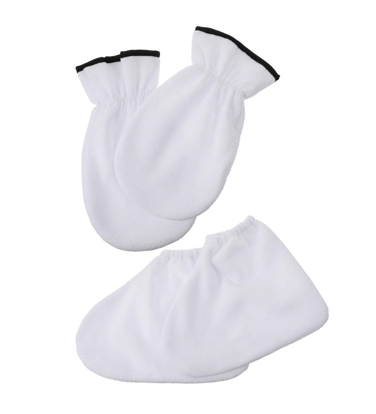 SAFIGLE Moufles et Pantoufles de Bain la Paraffine 2 Pi ces Taille Unique Blanc Thermique Mains et Pieds Soin Spa Domicile - Buy Online on GoSupps.com