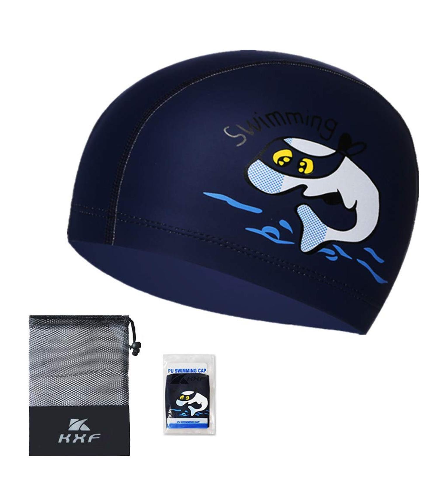 Buy Paciffico Waterproof Children's Bath Cap - Elastic PU Cartoon Design for Boys & Girls (Ages 3-12) - Navy Blue - Buy Online on GoSupps.com