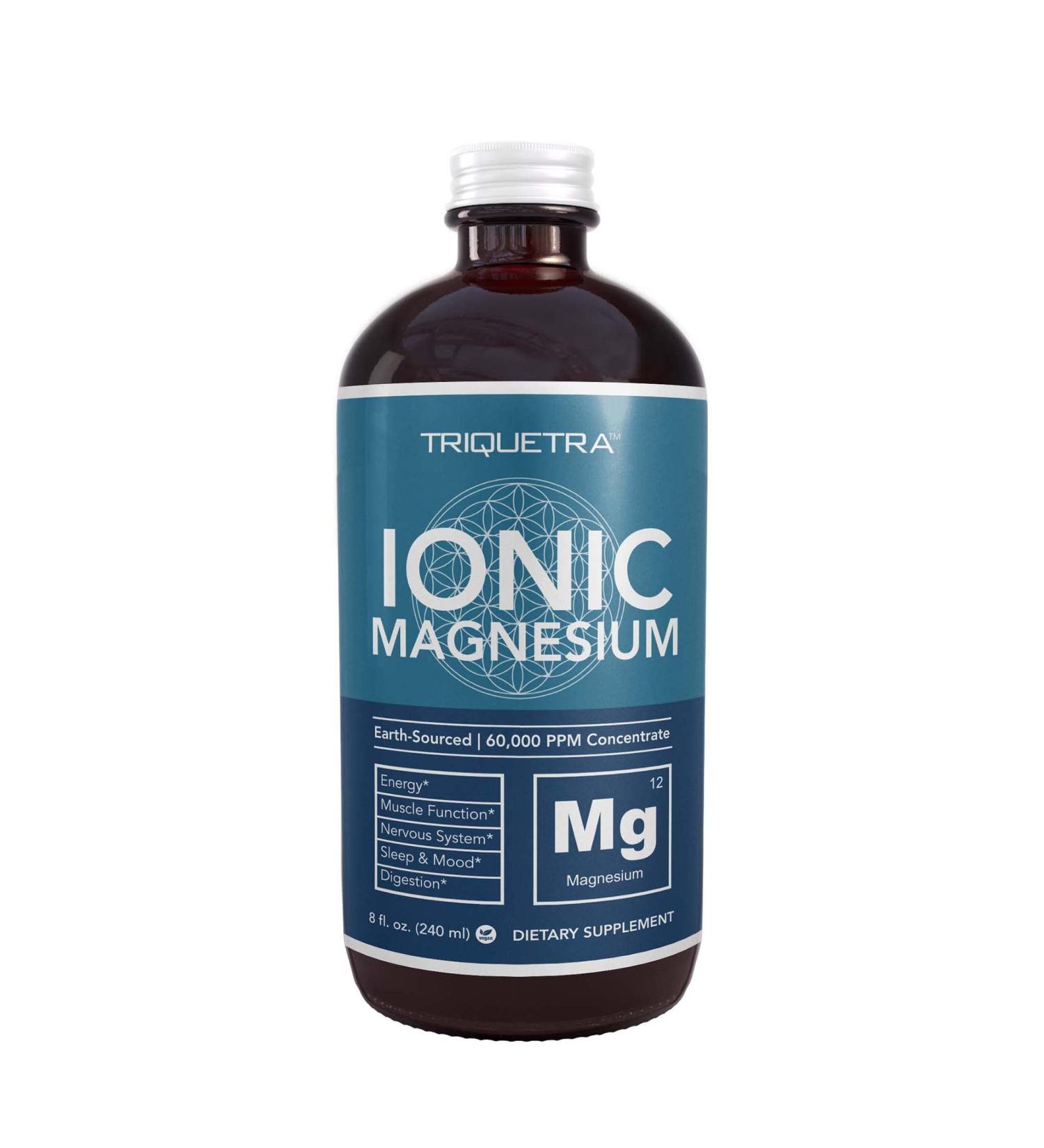 Ionic Magnesium Chloride 8 oz Liquid - Fastest Absorption for Calm Mood, Sleep, Muscle Cramps & Natural Laxative - Vegan, USA Made in Glass Bottle - Buy Online on GoSupps.com
