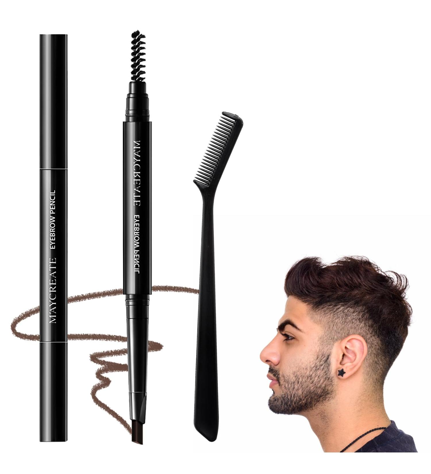 Beard Pencil Filler for Men Dark Brown Beard Pen with Blending Brush Waterproof Sweat Proof Barber Styling Grooming Pencil Hair Styling Tool with Natural Finish for Cover Beard and Scalp Patches - Buy Online on GoSupps.com