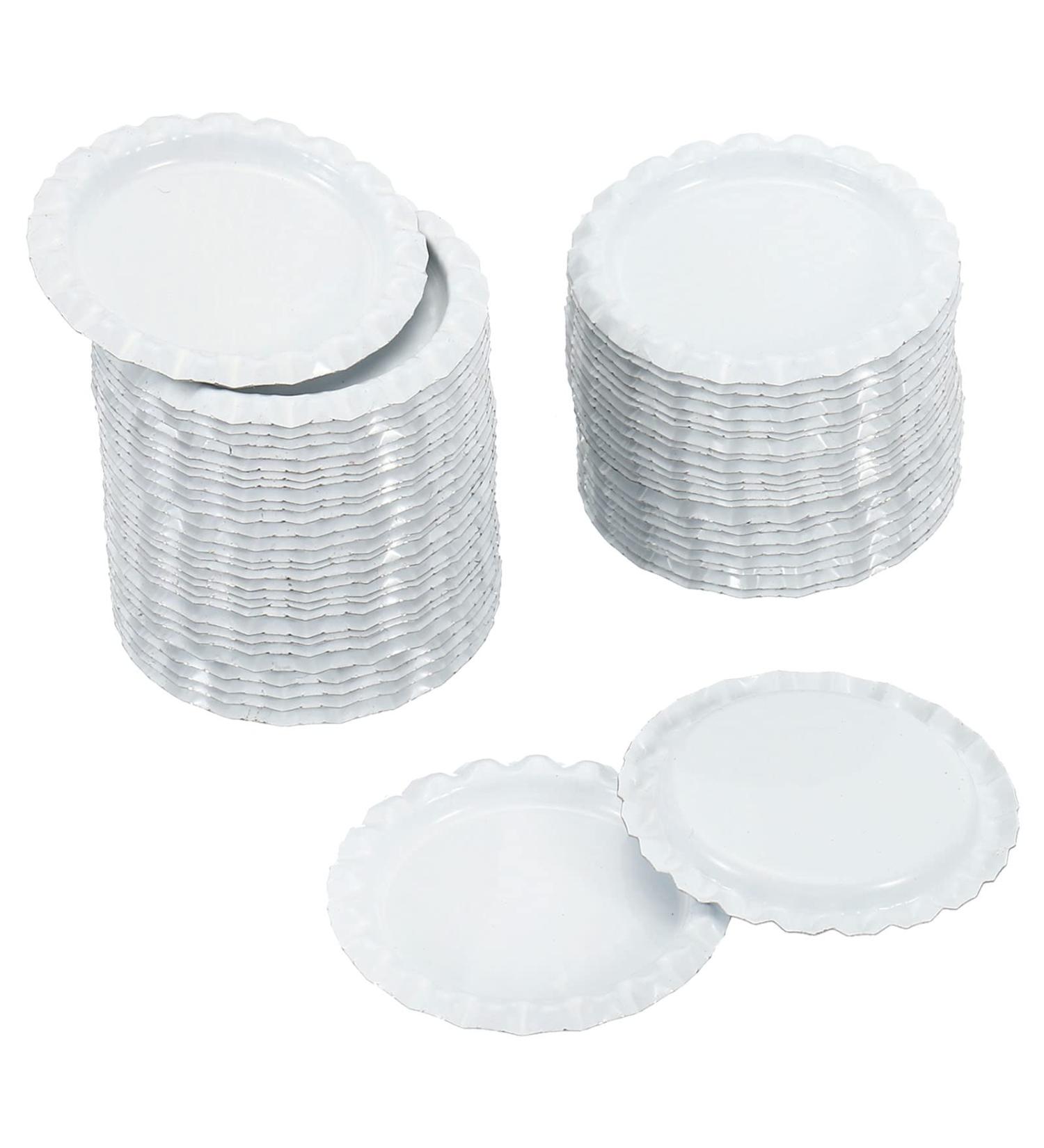 PATIKIL 1 Inch Flat Decorative Bottle Caps 50 Pack Craft Bottle Pendant Trays Double Sides Printed for DIY Pendants Craft Scrapbooks White - Buy Online on GoSupps.com
