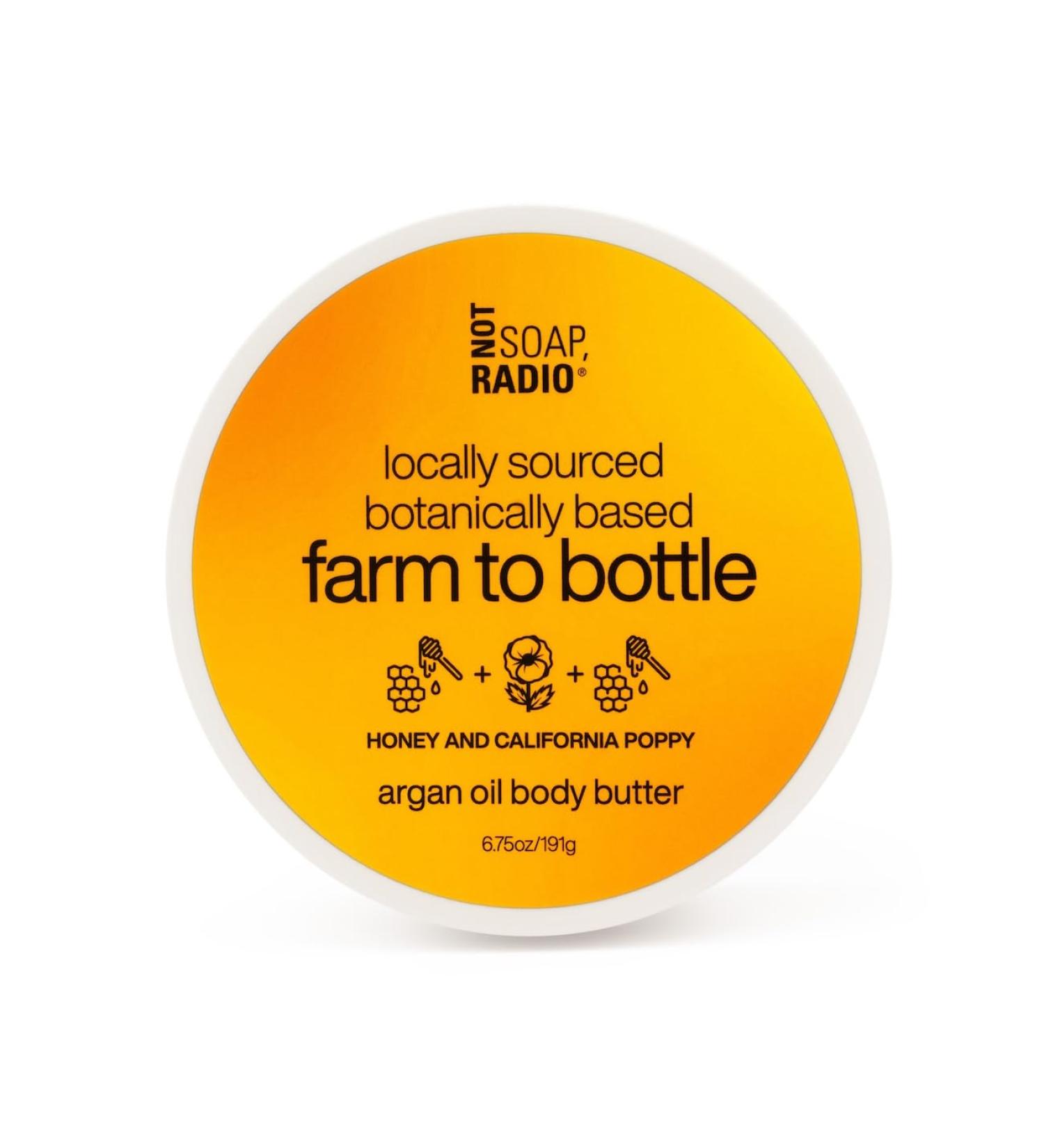 Not Soap Radio honey and california poppy | body butter with argan oil | farm to bottle - Buy Online on GoSupps.com