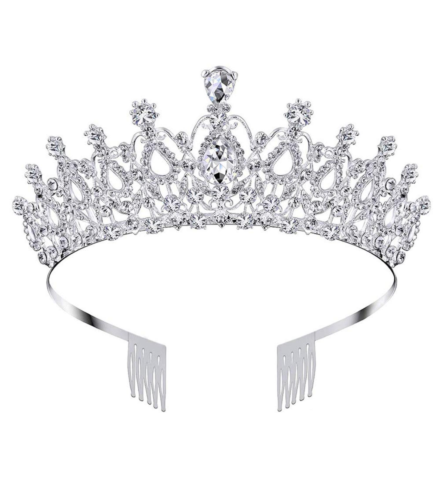 COCIDE Silver Rhinestone Tiara and Crown for Women - Princess Tiaras for Girls, Hair Accessories for Bridal Wedding, Prom, Birthday, Christmas, Halloween Party - Buy Online on GoSupps.com