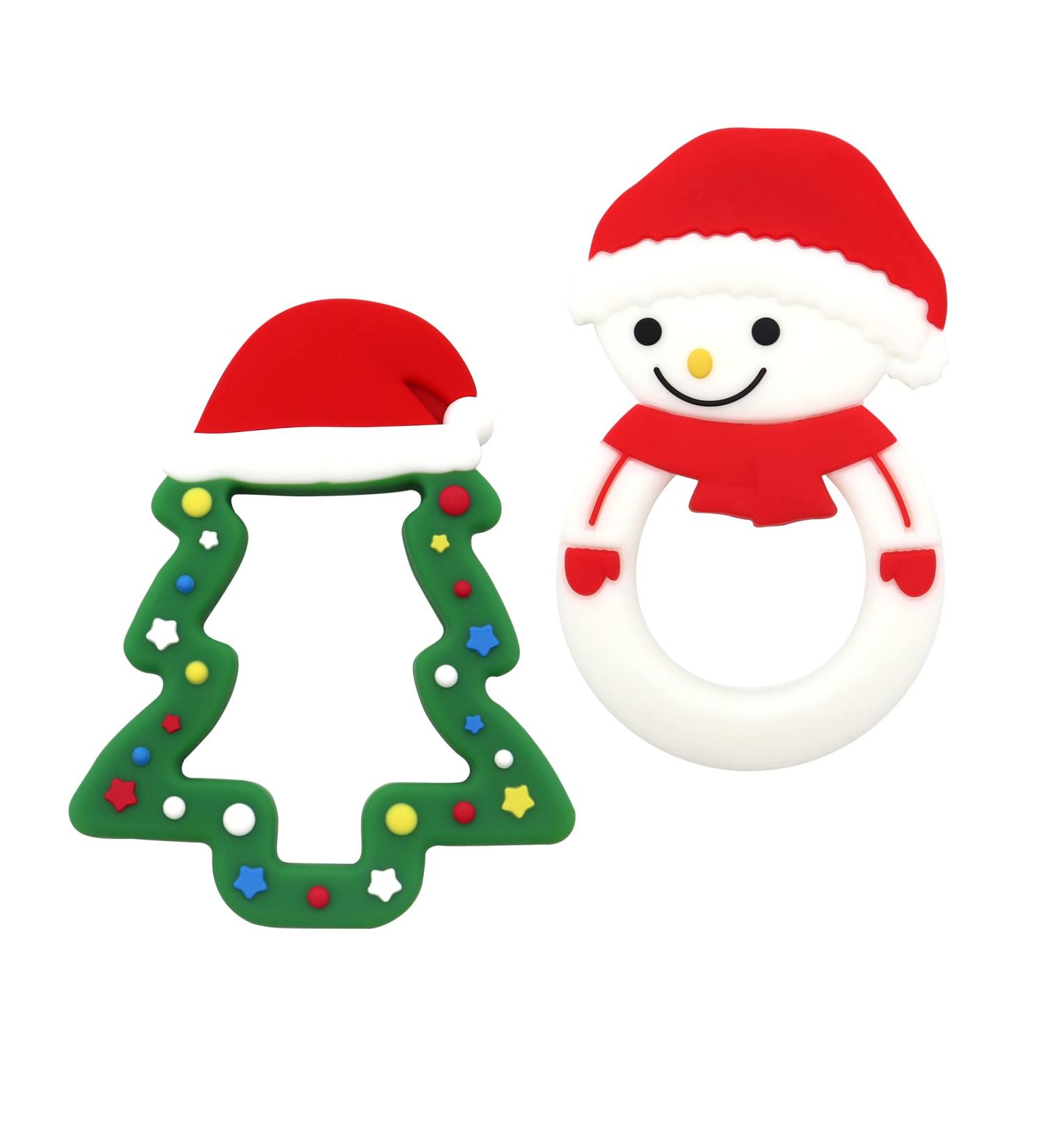 Smore Baby Silicone Baby Teether Toy for Sensory Exploration Teething Relief Helps Soothe Sore Gums Babies & Toddlers BPA Free Teething Toy Gift for Newborn Boy and Girl Christmas (2Pack) SDJ-1