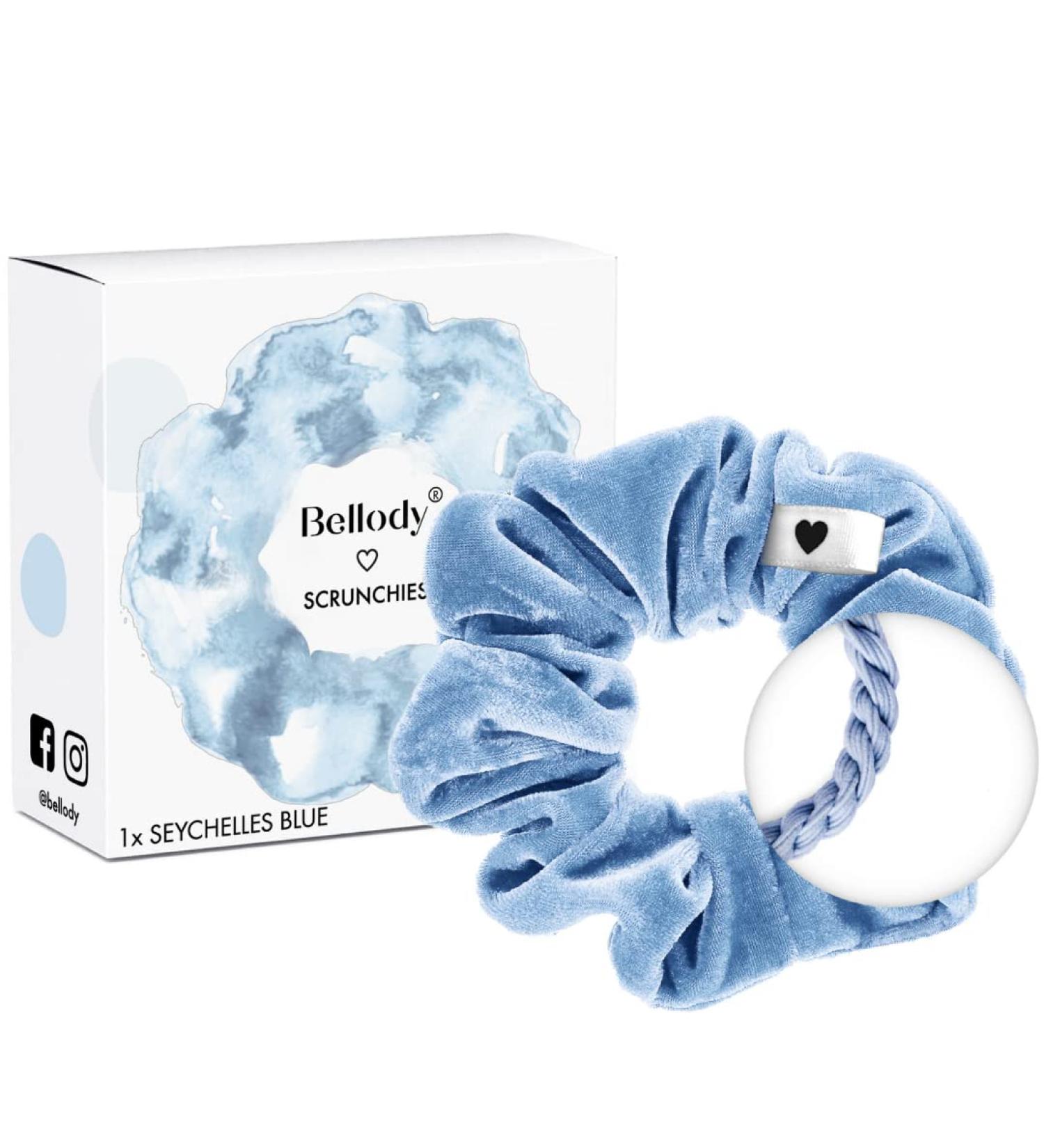 Shop Bellody Seychelles Blue Scrunchie | Velvety Soft Hair Tie with Strong Hold - Exclusive Colors - Buy Online on GoSupps.com