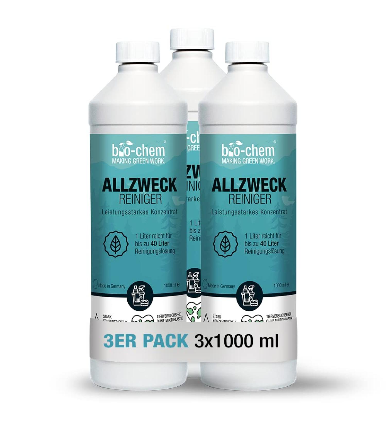 Bio-Chem All-Purpose Clean Concentrate Powerful 3x1000ml Multi-Clean Strength Cleaner for Kitchen Bathroom & Home Hygiene - Buy Online on GoSupps.com