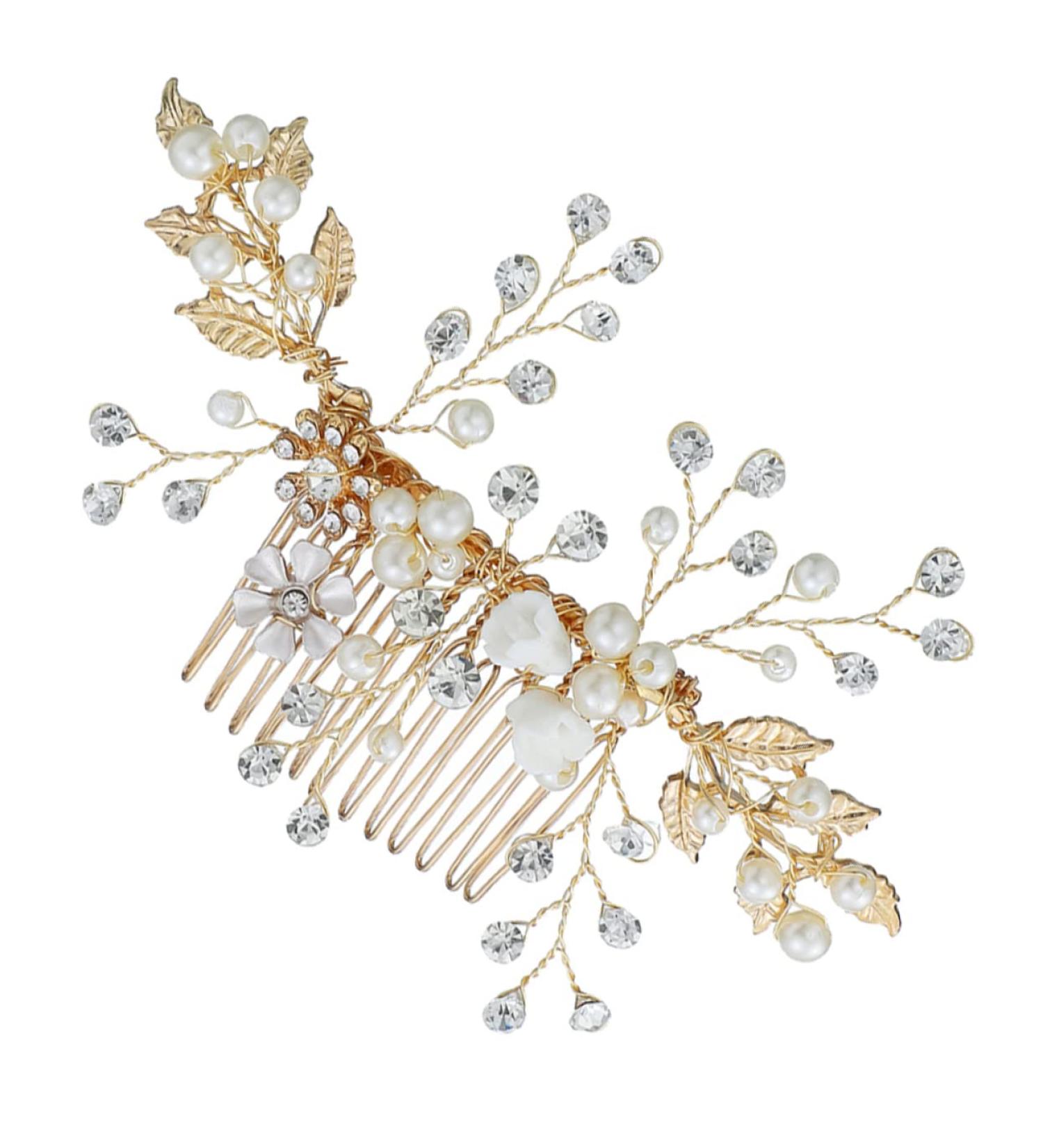 DOITOOL 1pc Bridal Comb Combs for Women Hair Accessories Crystal Headpiece Rhinestone Headwear Womens Hair Clips Handmade Headwear Pearl Hair Pin Bride Alloy Rhinestones Decorate - Buy Online on GoSupps.com