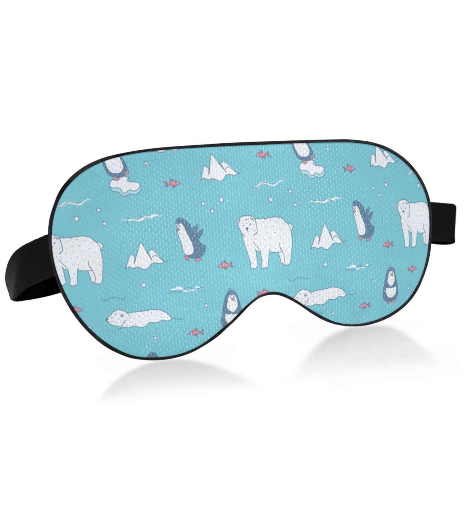 Haskirky Light Blocking Eye Mask - Adjustable Adult Men and Women Travel Mask for Business Trips, Yoga, Meditation - Penguins and Polar Design - Deep Sleep Comfort - Buy Online on GoSupps.com