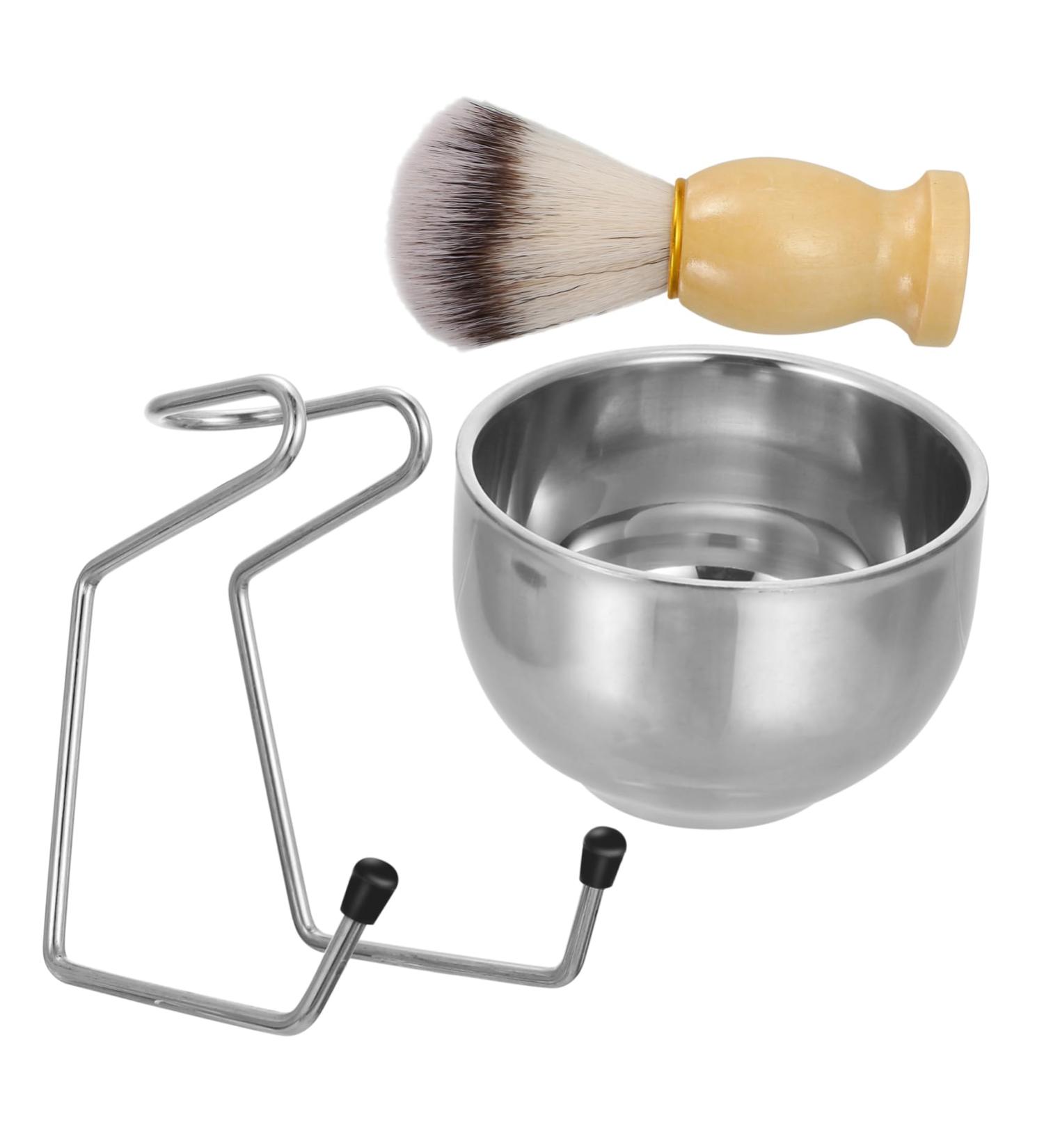 Premium Stainless Steel Shaving Brush Set for Men - 11.2x8.1cm | Metal Cleaning Brush | Available in Various Colors - Buy Online on GoSupps.com
