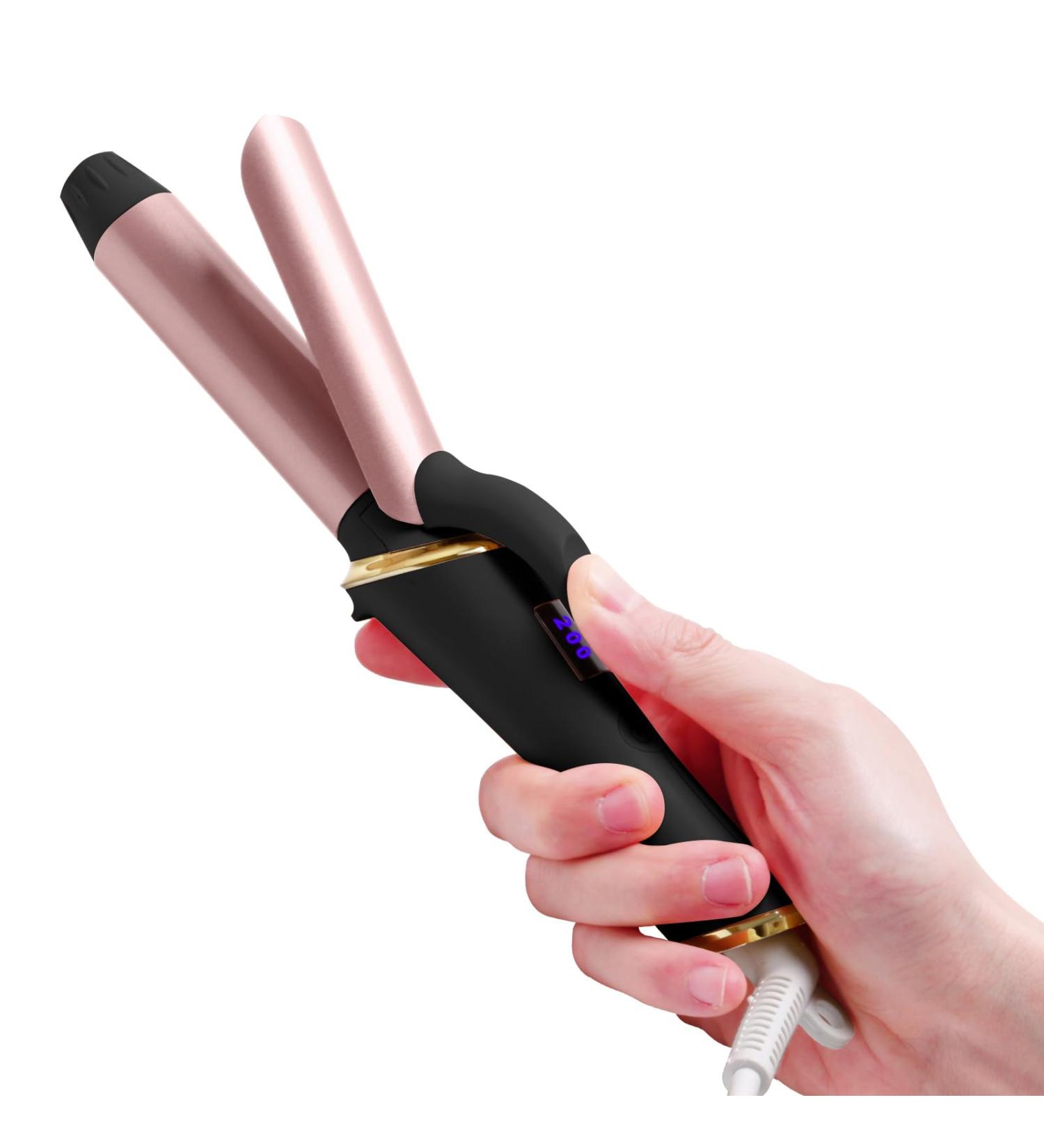 Mini 2-in-1 Travel Curling Iron for Short Hair | Ukliss 25mm with LCD Display | Adjustable Temperatures 120-200 | Dual Voltage 110-240V (Black) - Buy Online on GoSupps.com