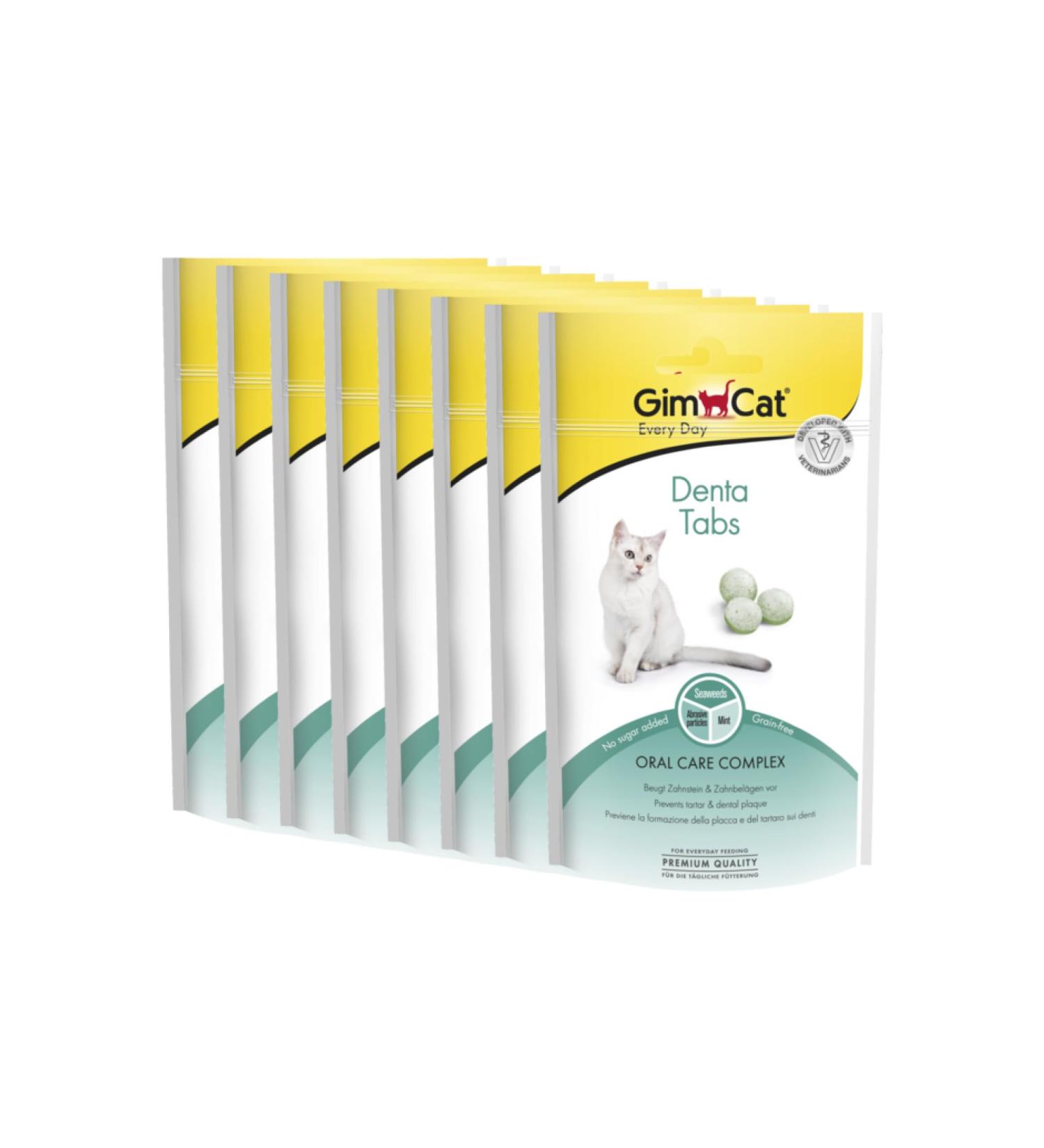 GimCat Denta Tabs - Dental Care Functional Cat Snack - 8 Pack (8 x 40g) - International Shipping Available - Buy Online on GoSupps.com
