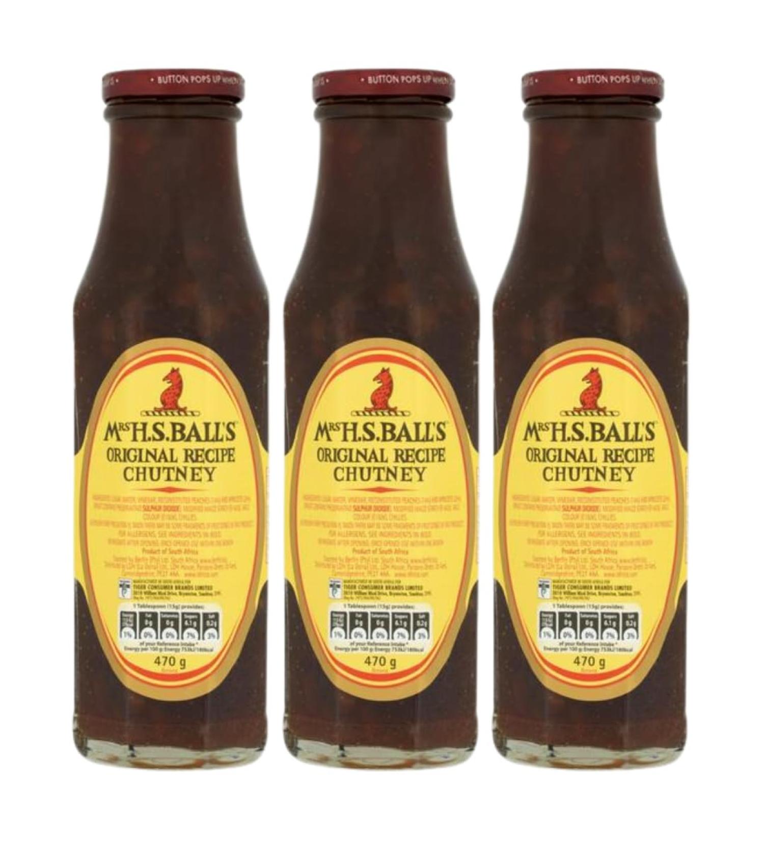 Mrs Balls Original Recipe Chutney 470g (3 Pack Bundle)