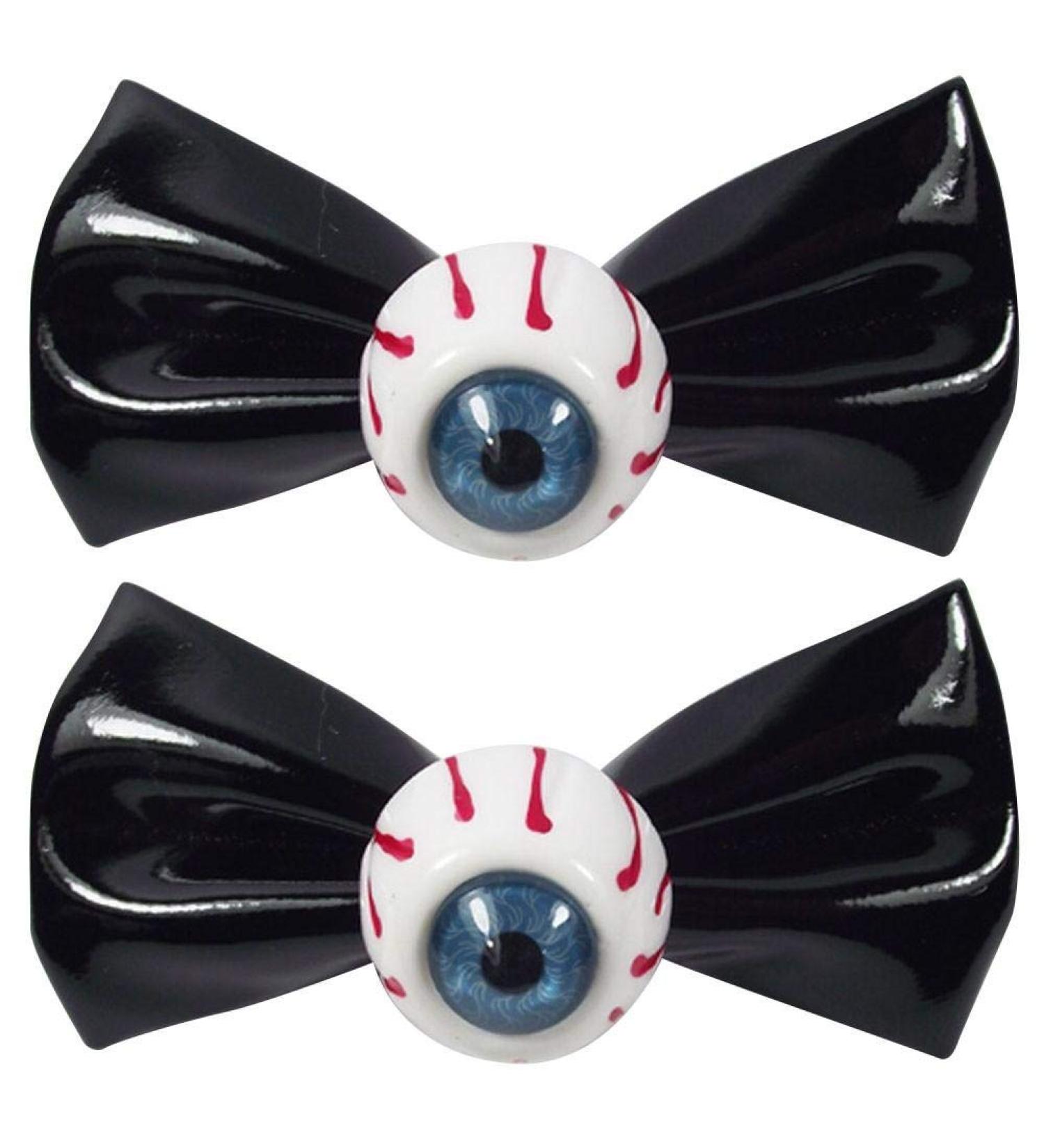 Lankater 2pcs Eyeball Hair Bow Clips - Solid Punk Hair Accessories for Girls | Perfect Gift in Black - Buy Online on GoSupps.com